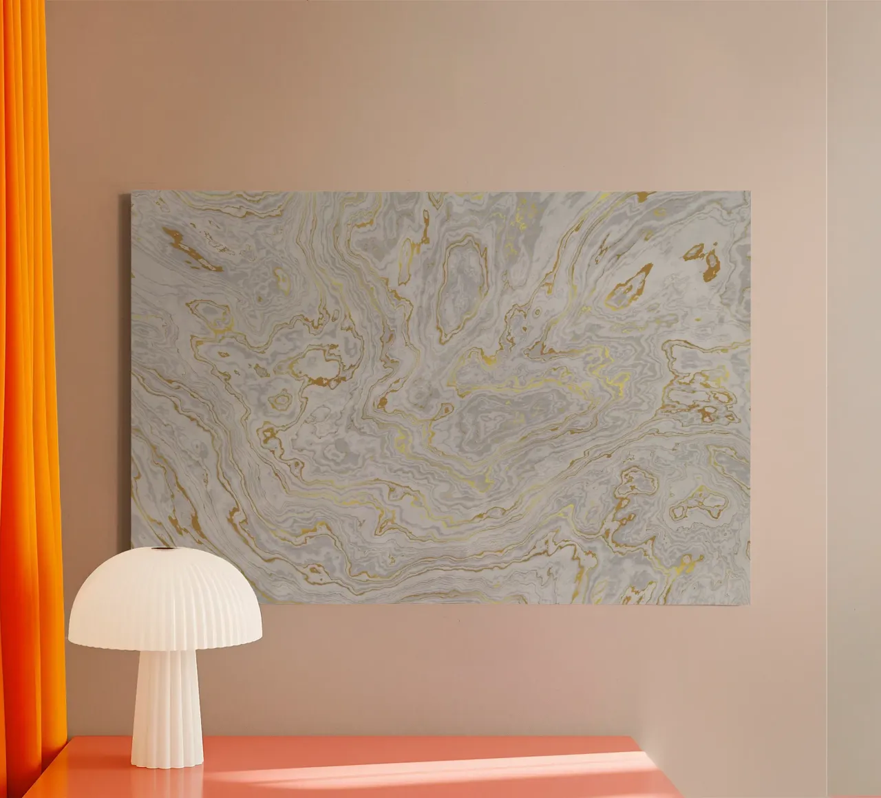 Calcatta Oro Texture marmo bianco e oro I tela con Cornice a cassetta da amini54