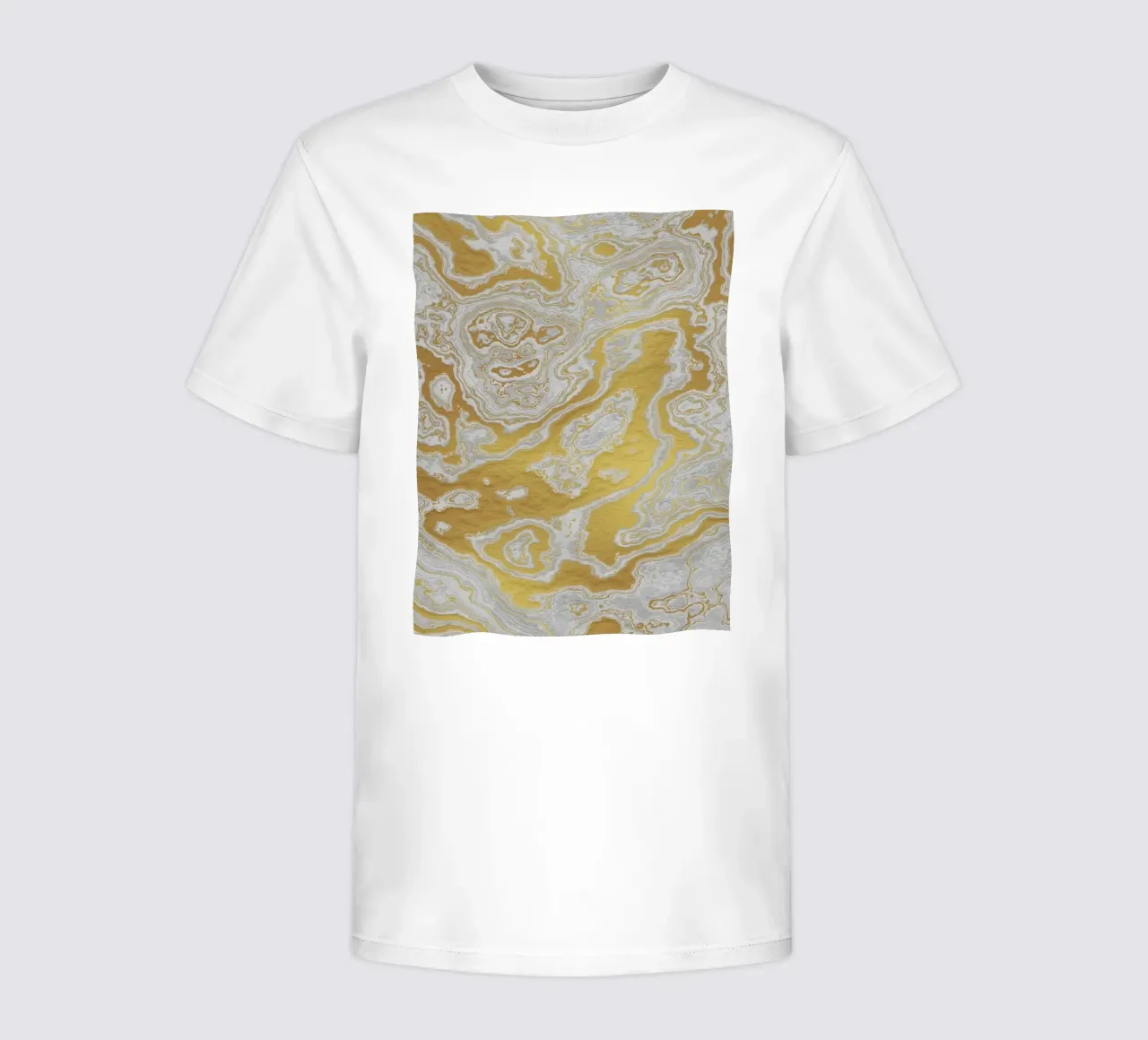 Calcatta Oro White and Gold Marble Texture II kids t-shirt by amini54