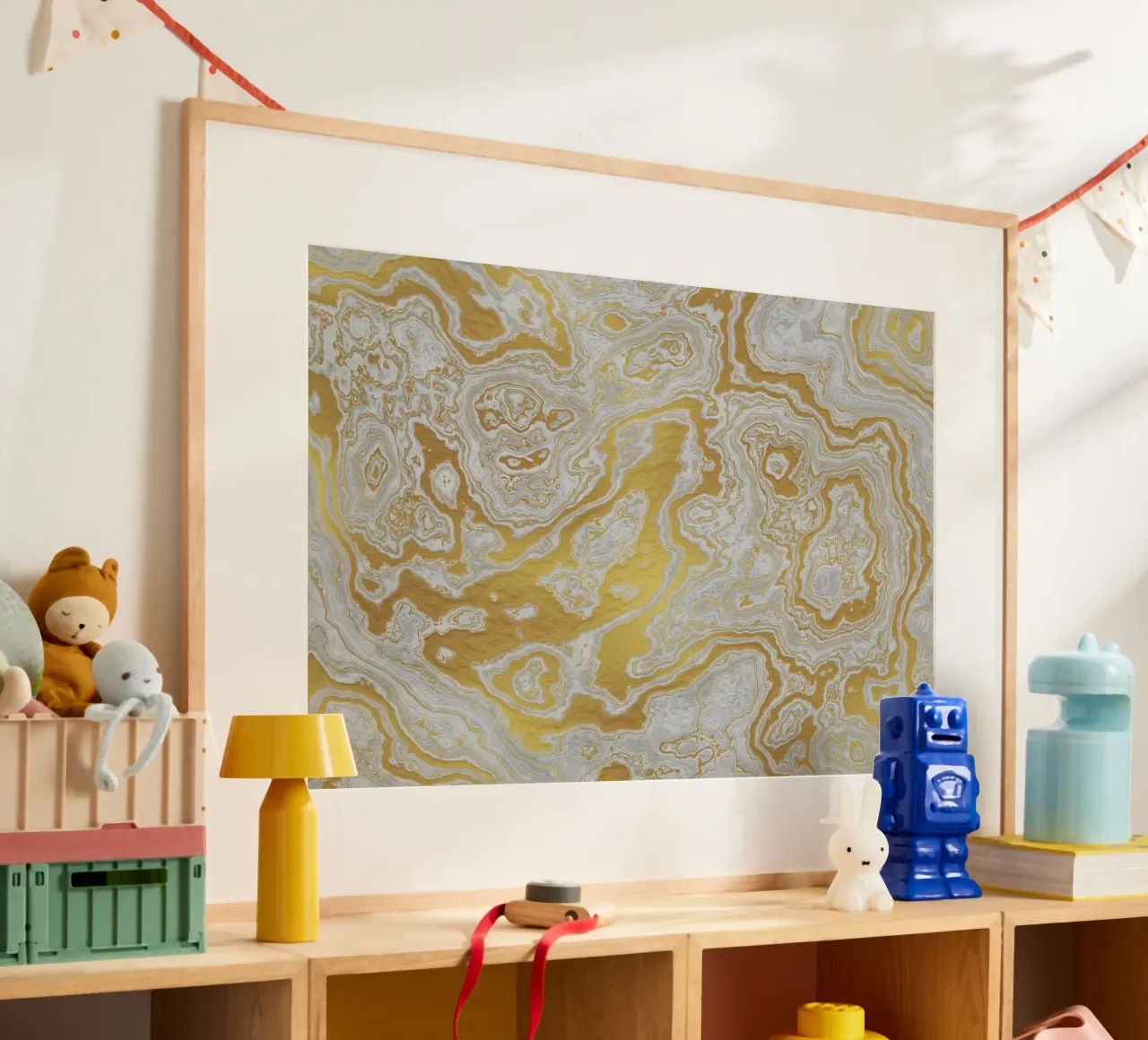 Calcatta Oro White and Gold Marble Texture II poster da amini54
