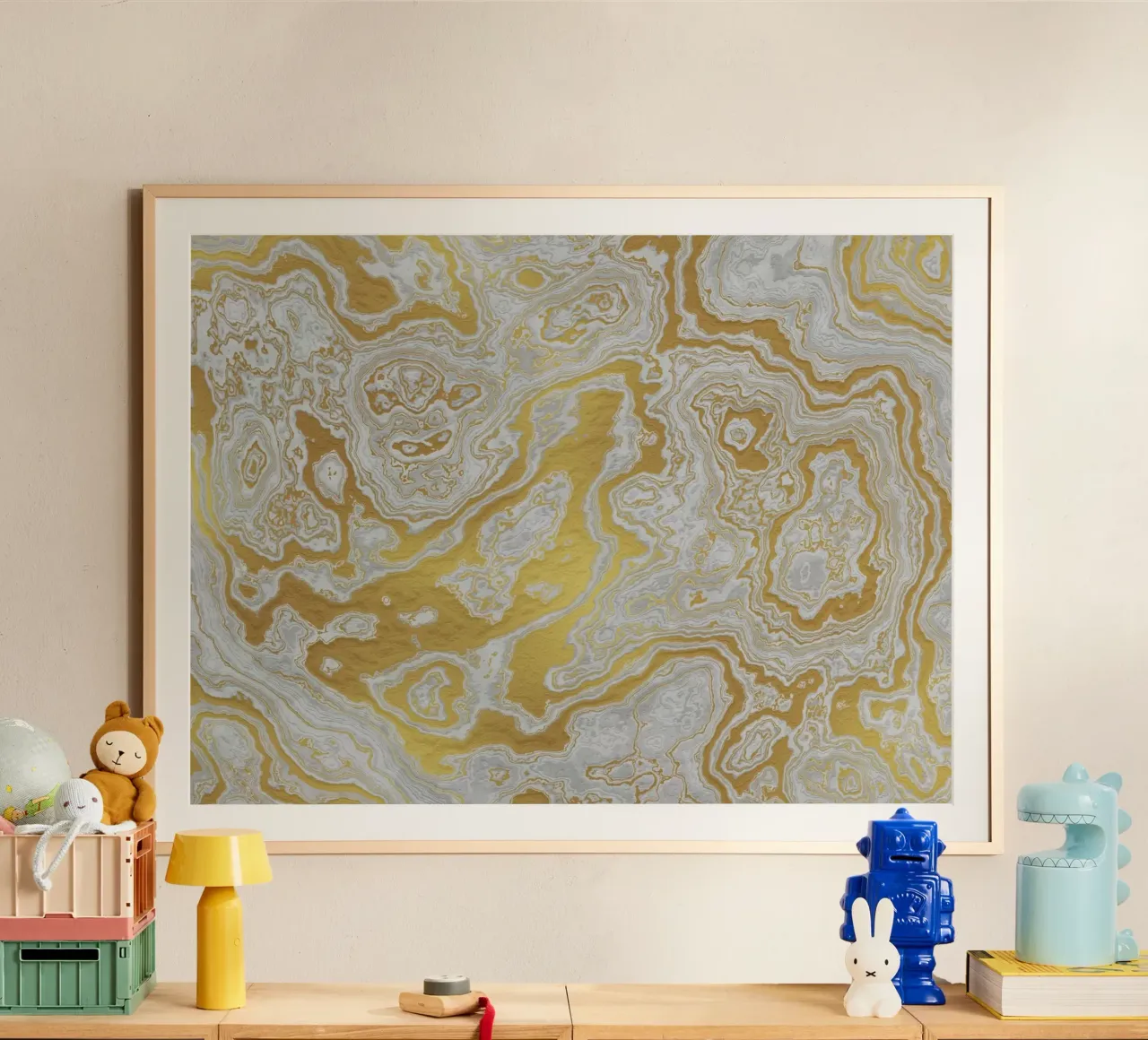 Calcatta Oro White and Gold Marble Texture II poster da amini54