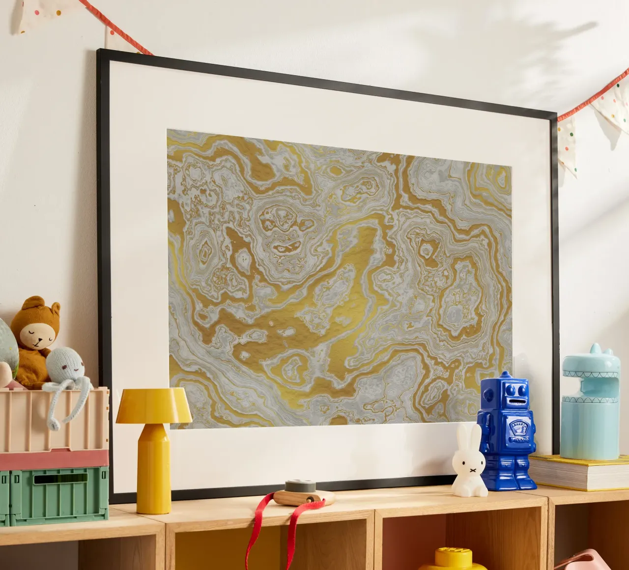 Calcatta Oro White and Gold Marble Texture II poster da amini54