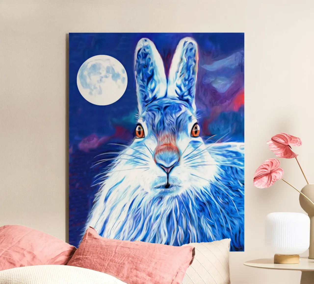 Jonge sneeuwhaas aluminium-dibond van goddess art