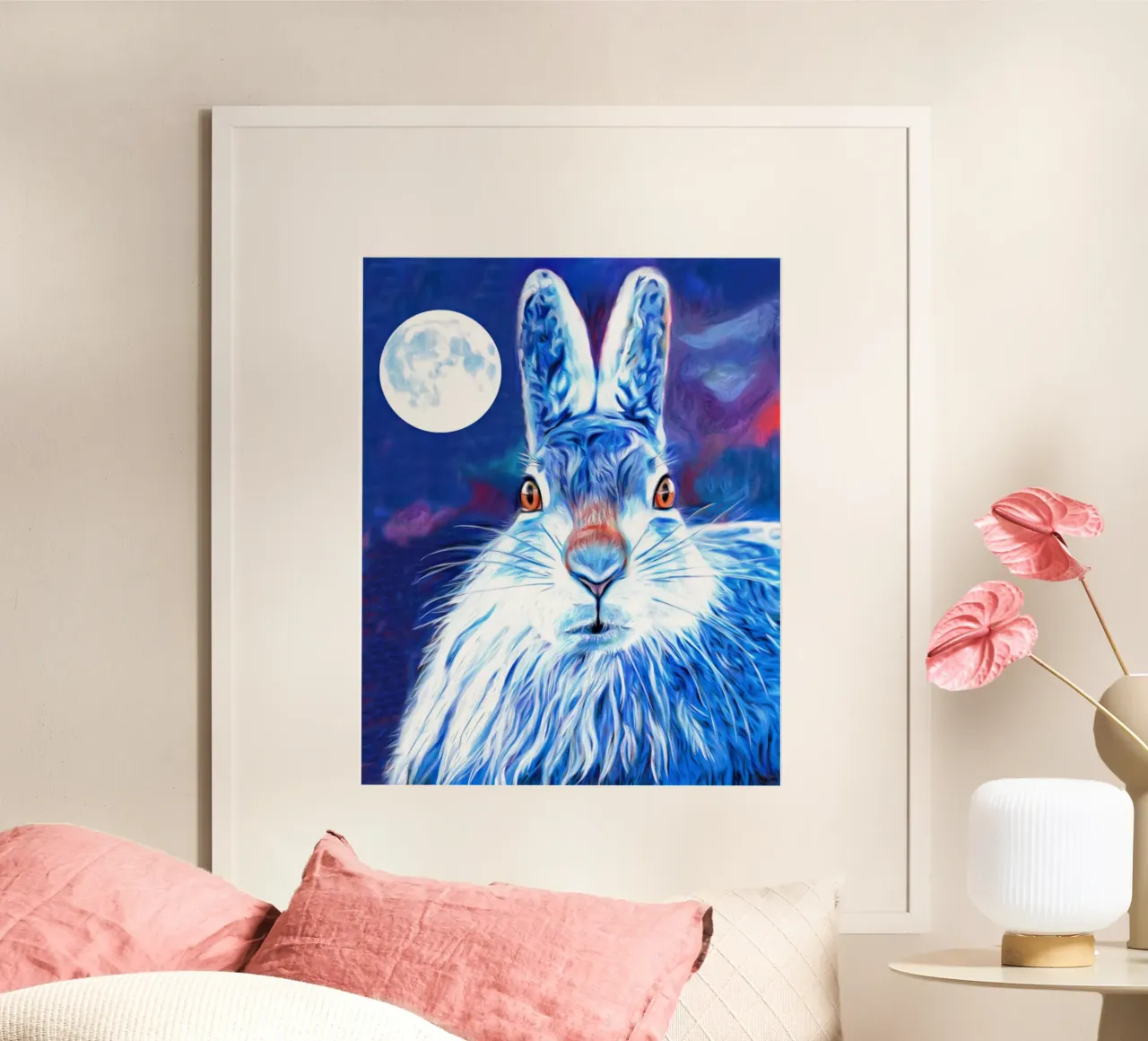 Jonge sneeuwhaas hahnemühle van goddess art