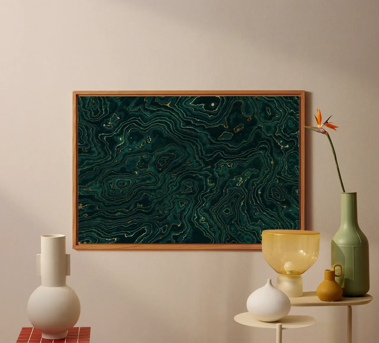Texture marmo verde acqua e oro I alluminio dibond da amini54