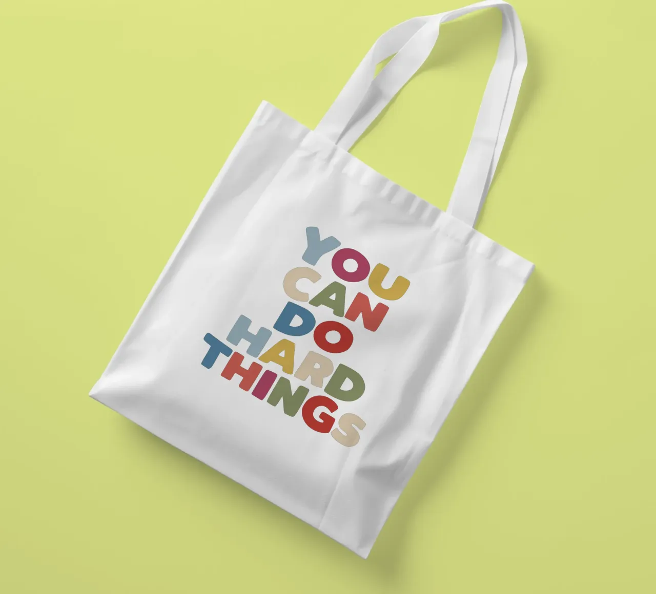You Can Do Hard Things Motivating Typography Design tote bag by THE MOTIVATED TYPE