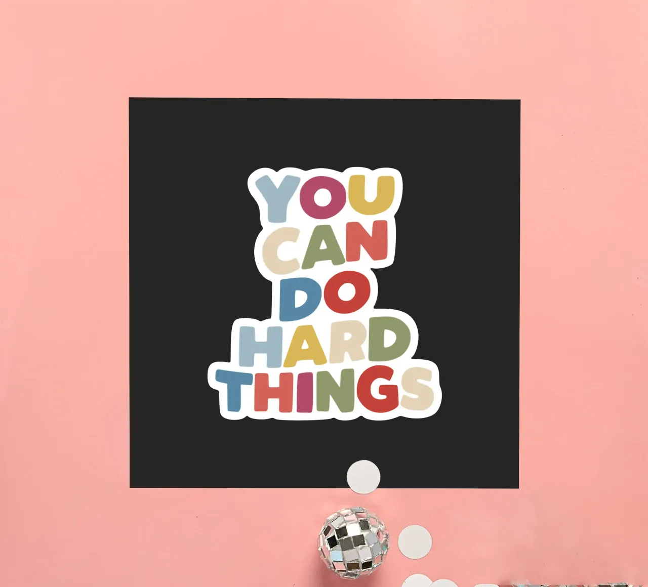 You Can Do Hard Things Design typographique motivant autocollant de THE MOTIVATED TYPE