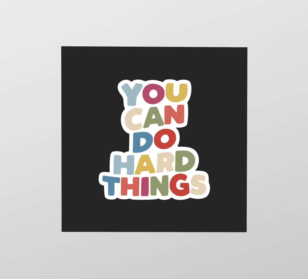 You Can Do Hard Things Design typographique motivant autocollant de THE MOTIVATED TYPE