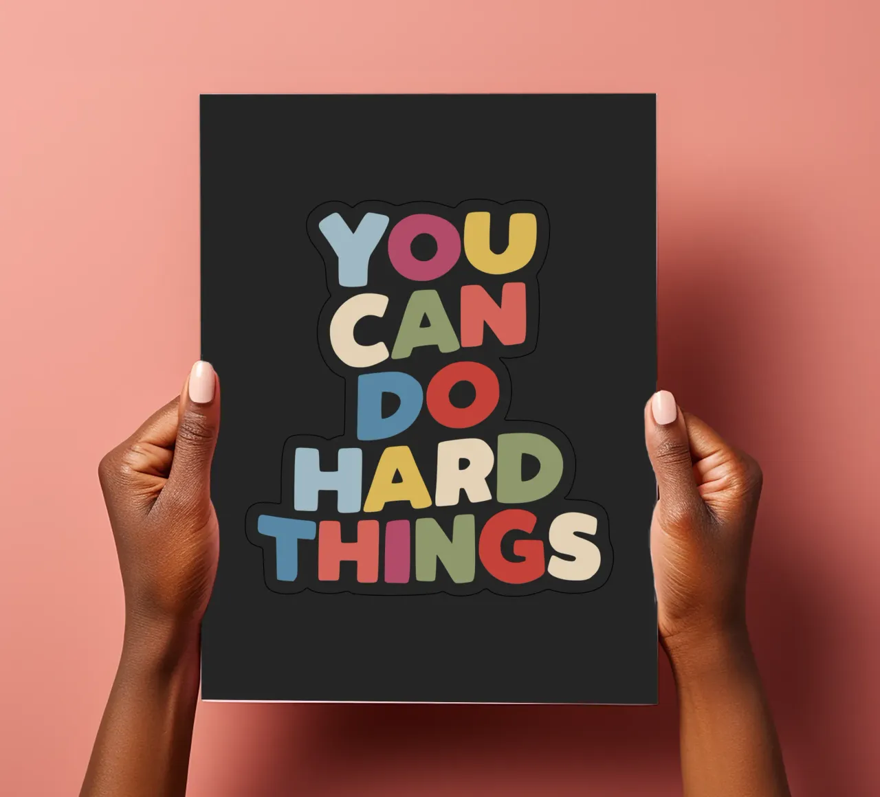 You Can Do Hard Things Motivierendes Typografie Design Stickerbogen von THE MOTIVATED TYPE