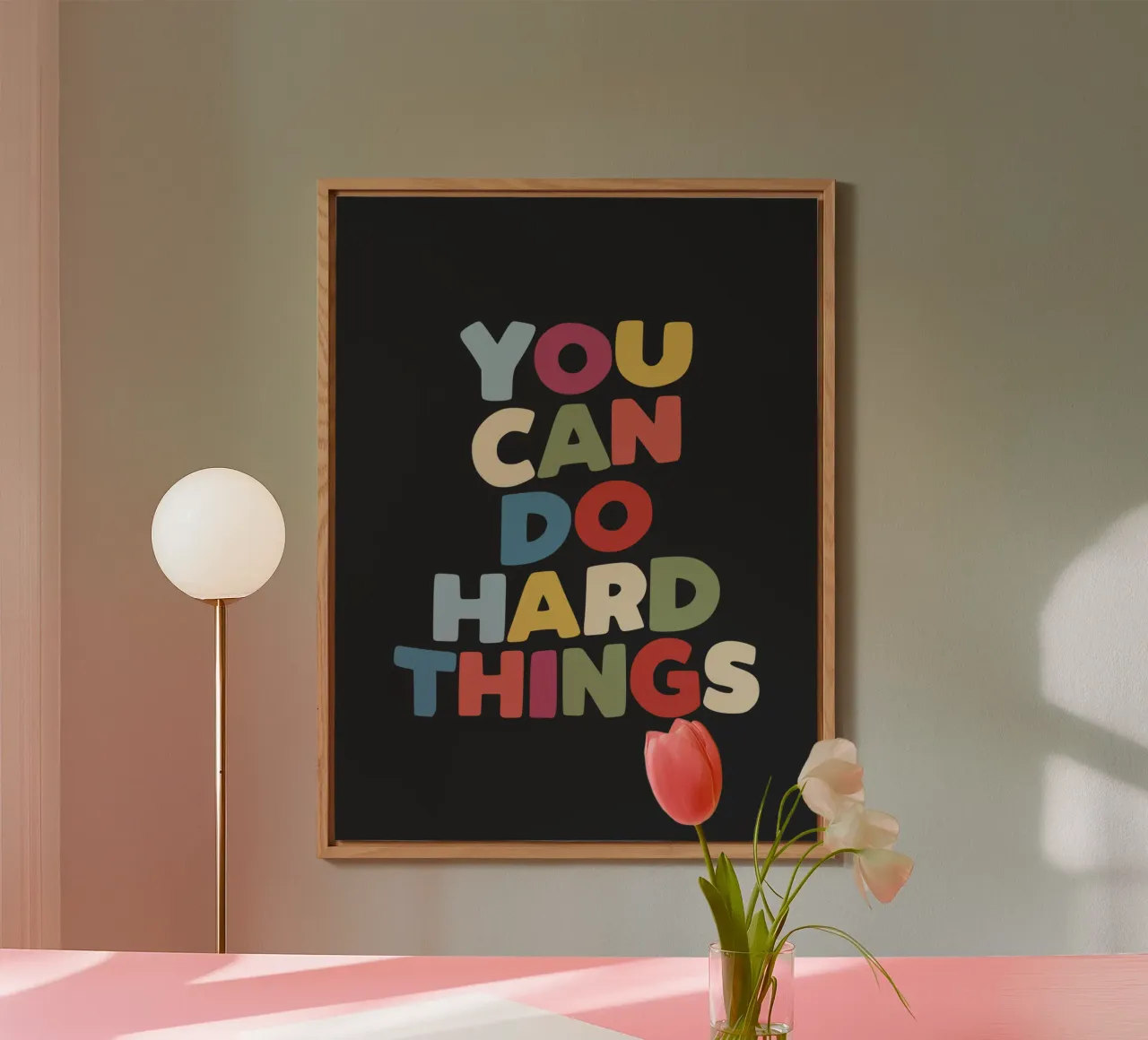 You Can Do Hard Things Design typographique motivant panneau forex de THE MOTIVATED TYPE