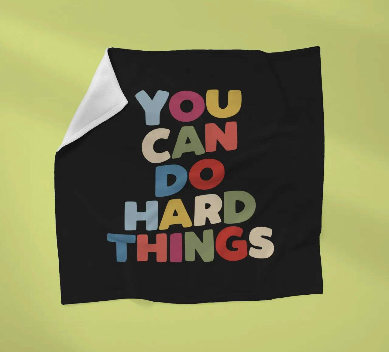 You Can Do Hard Things Motivating Typography Design fleece blanket by THE MOTIVATED TYPE