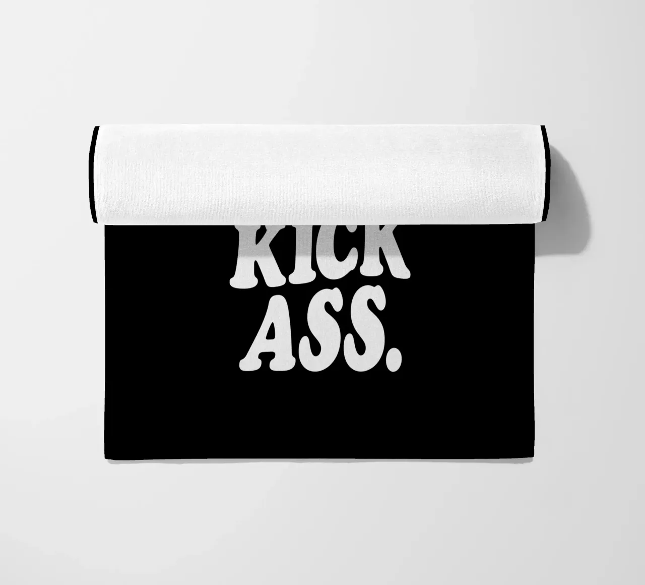 Wake Up Kick Ass Monochrome Motivational Typography Design telo mare da THE MOTIVATED TYPE