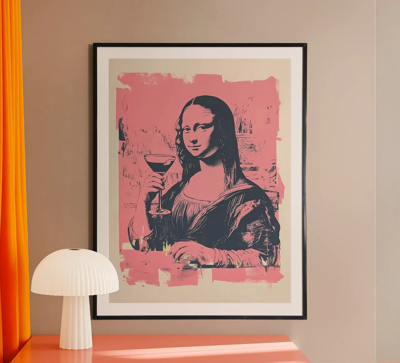 Pink Martini Monna Lisa Fun Dopamine Decor poster da Farlane