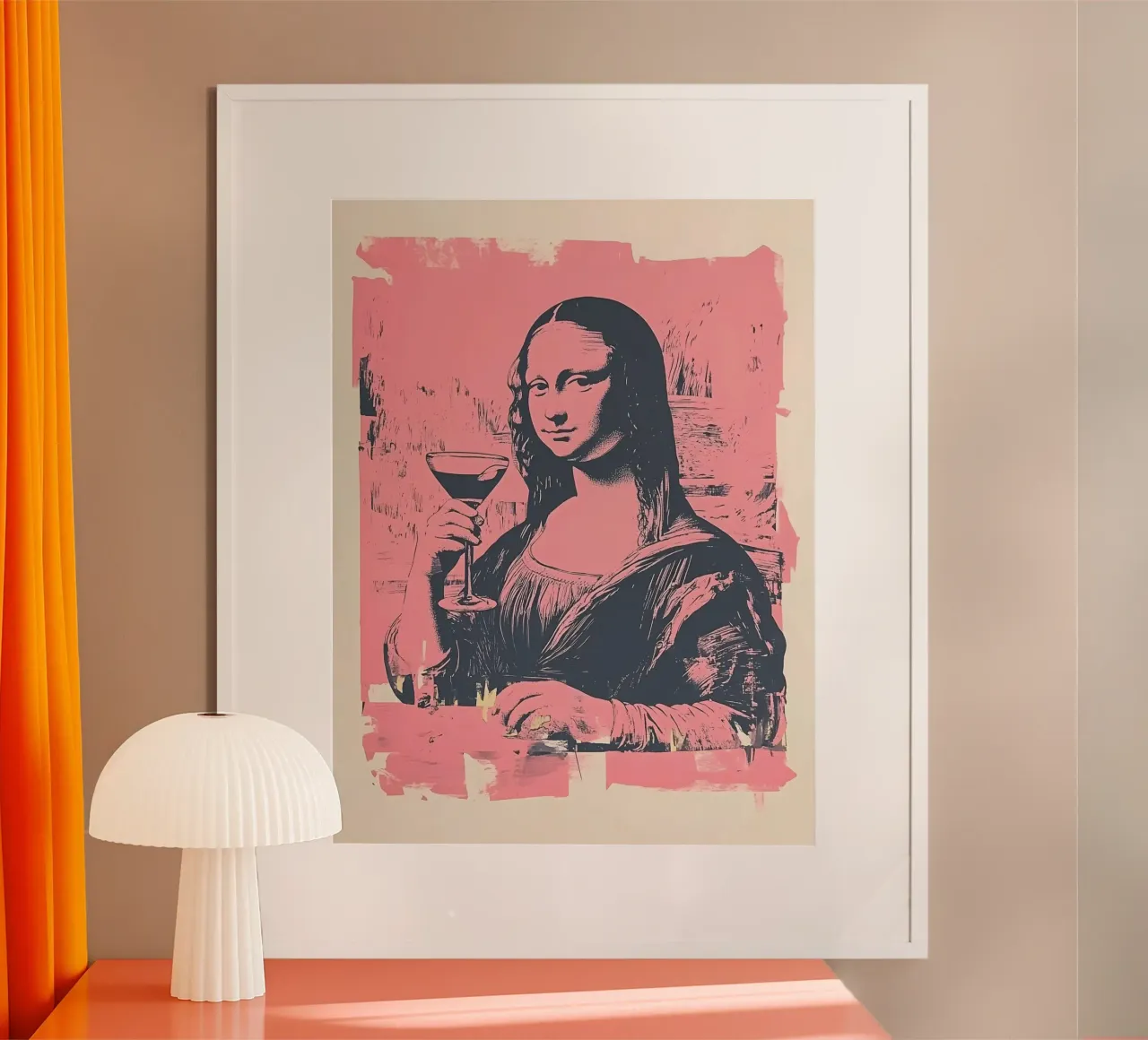 Pink Martini Monna Lisa Fun Dopamine Decor poster da Farlane