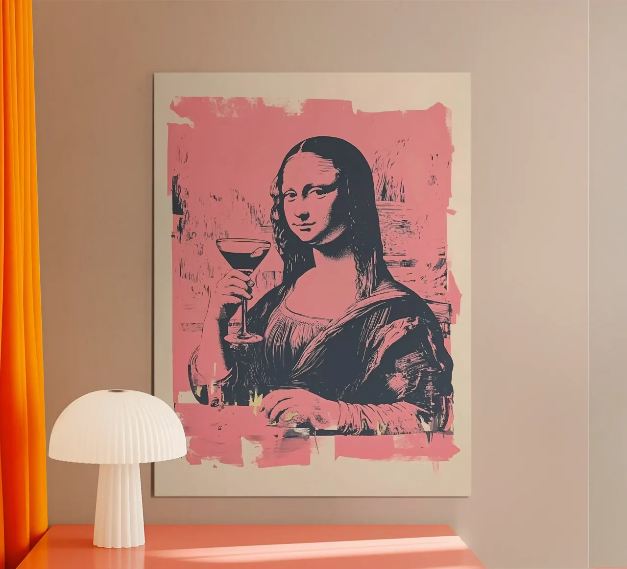Pink Martini Monna Lisa Fun Dopamine Decor poster da Farlane