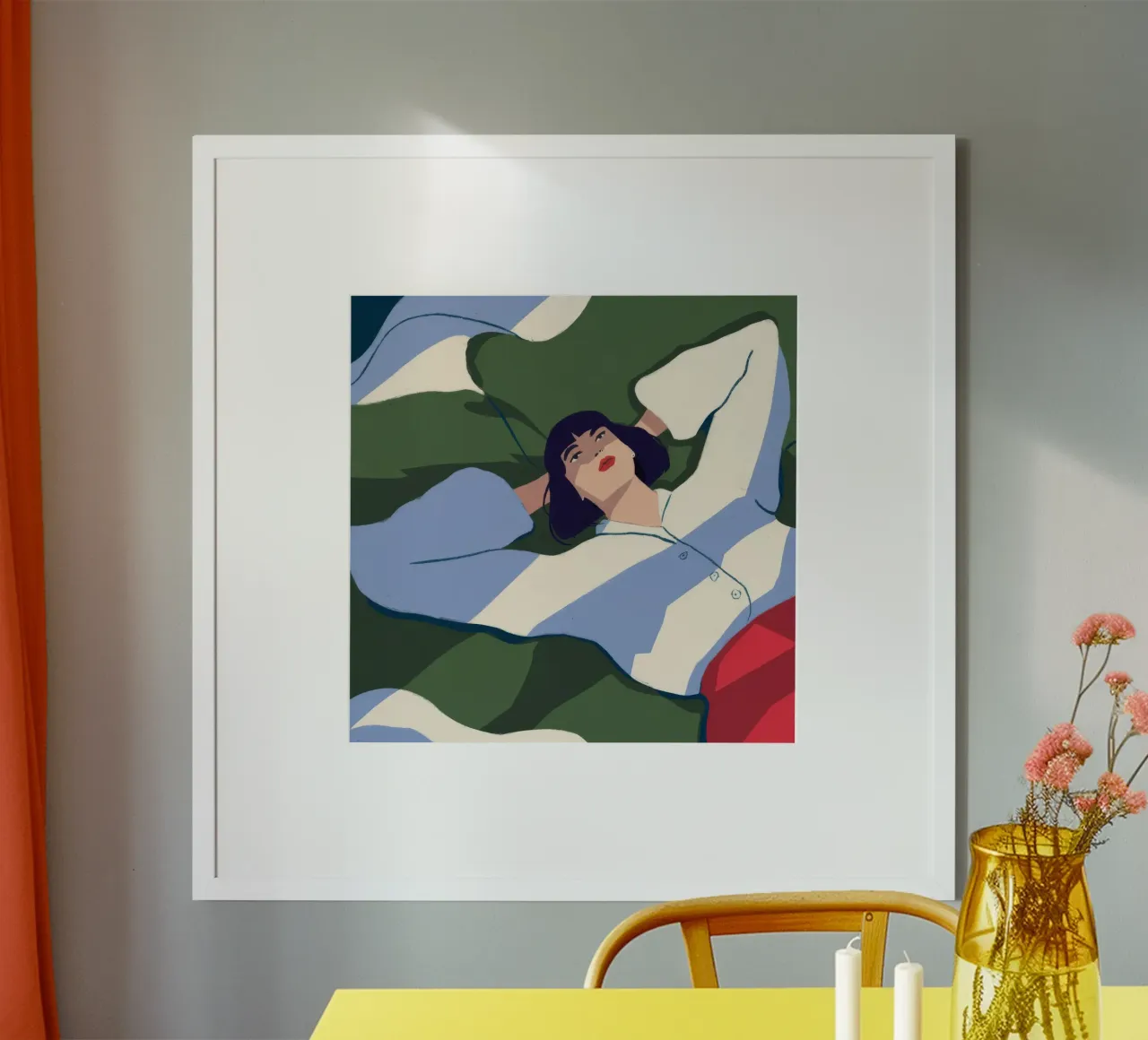Sogno sereno ad occhi aperti poster con telaio in alluminio da Prism Palette