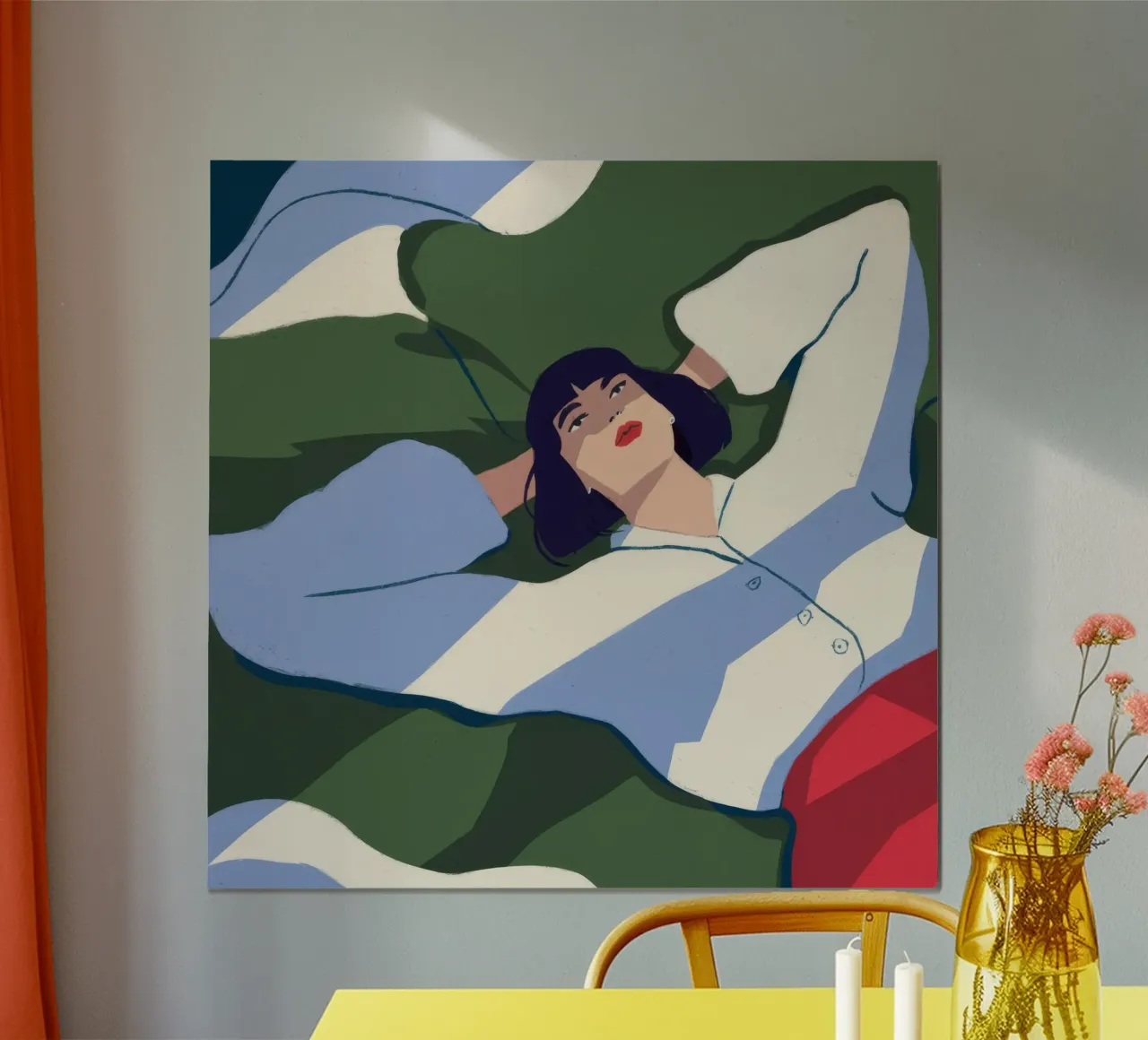 Sogno sereno ad occhi aperti poster con telaio in alluminio da Prism Palette