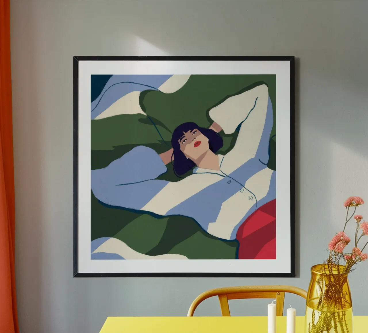 Sogno sereno ad occhi aperti poster con telaio in alluminio da Prism Palette