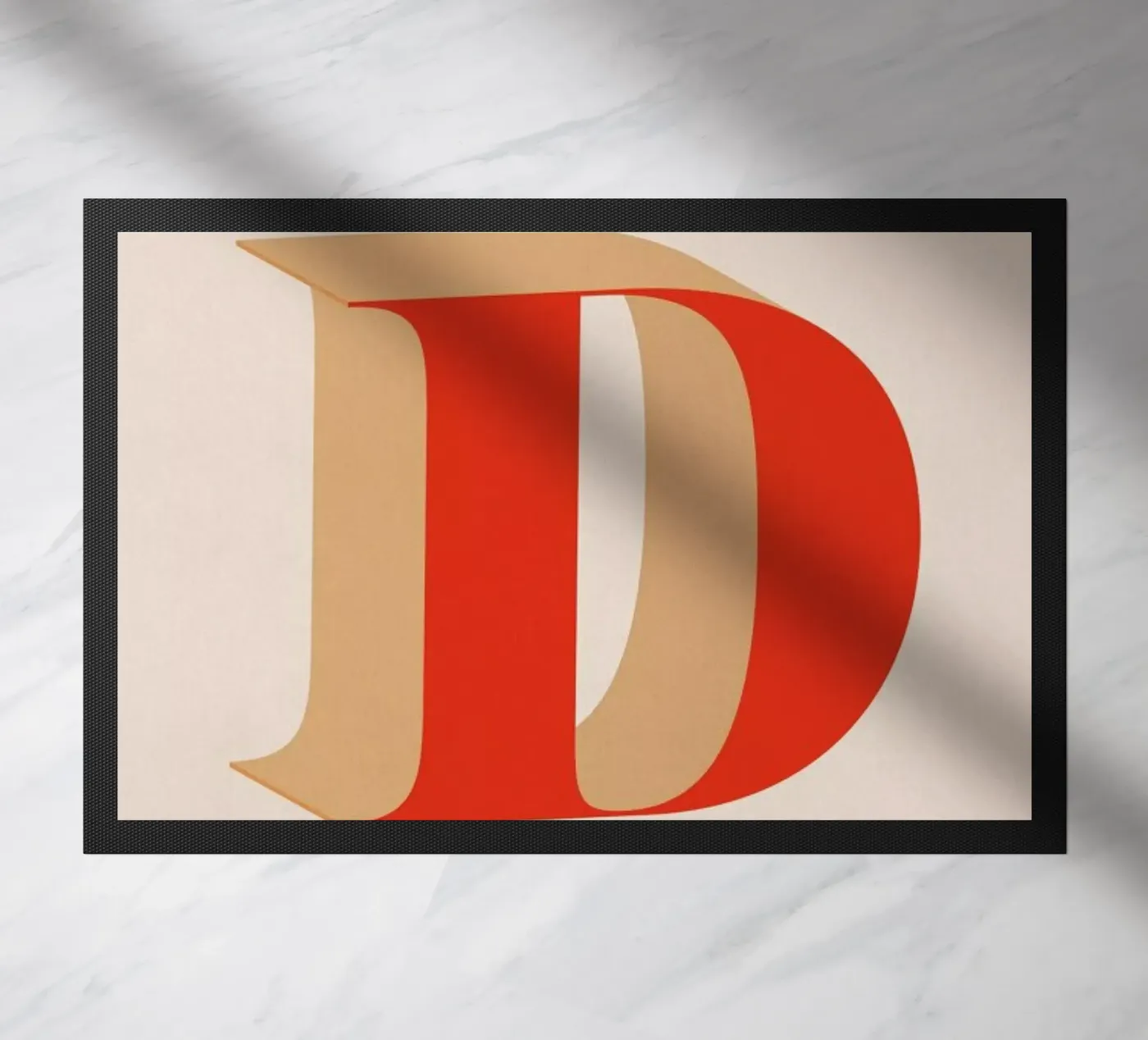 Red D doormat by daylight design studio