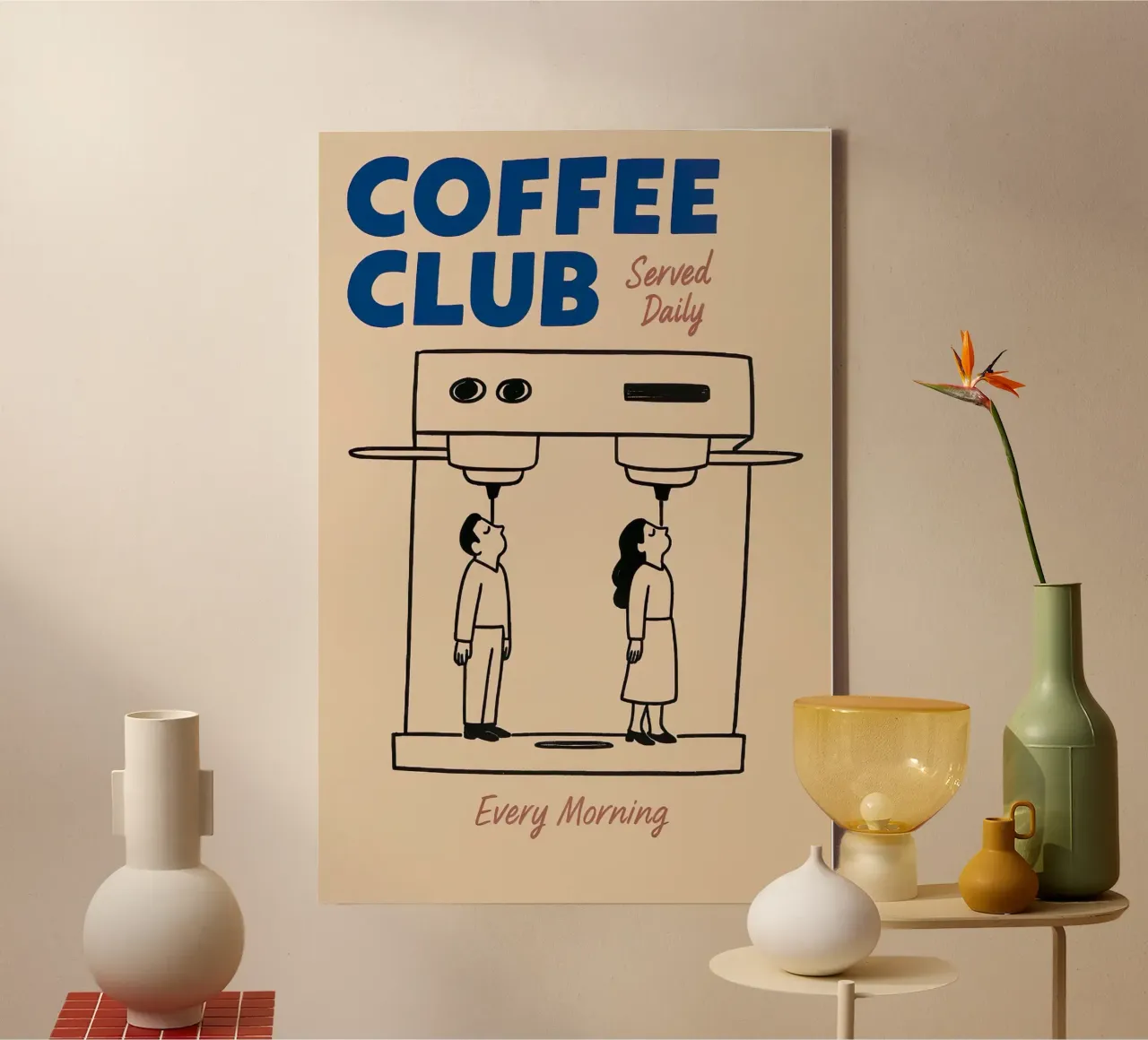 Coffee Club tela con Cornice a cassetta da NORDLICHT DESIGNS