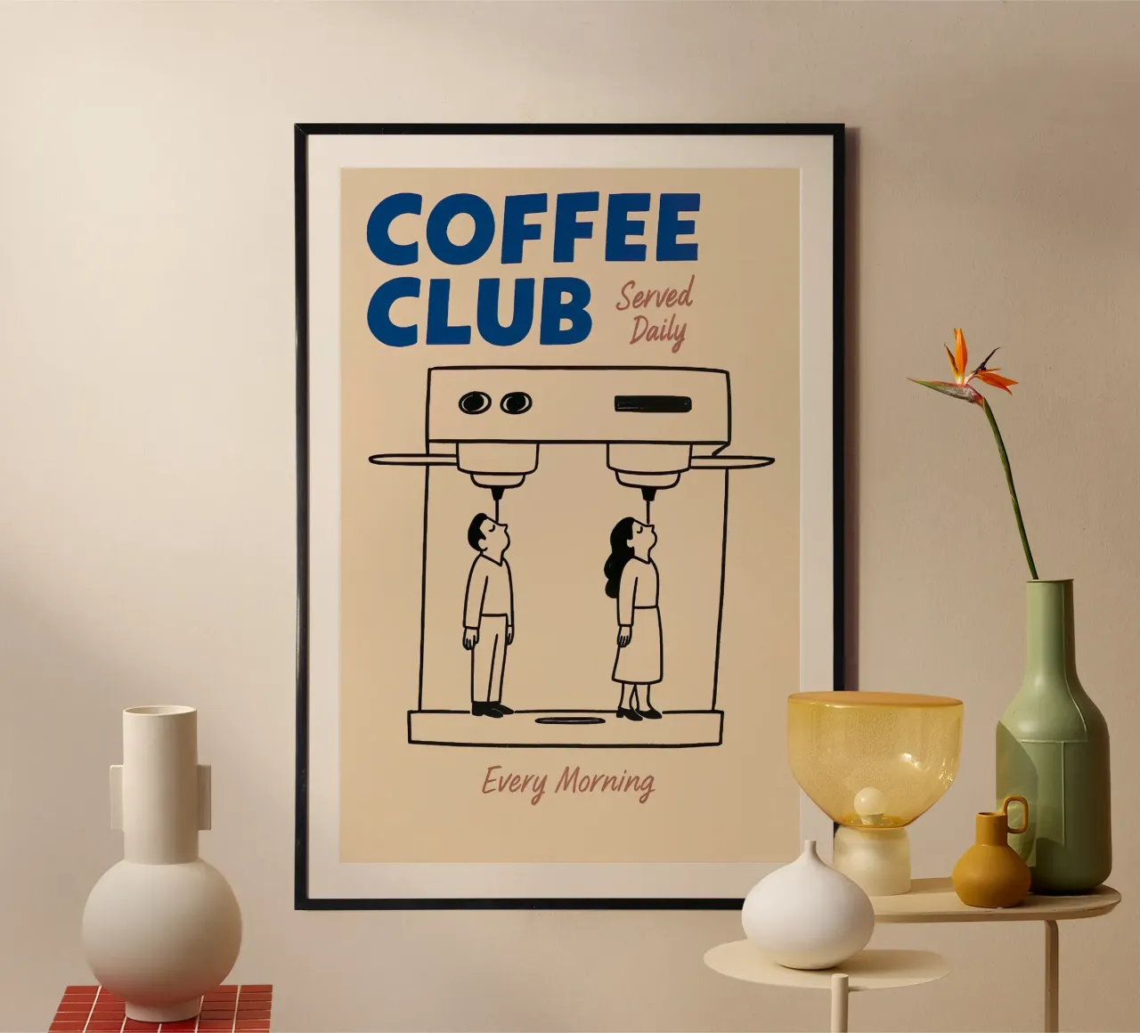 Coffee Club poster con telaio in plastica da NORDLICHT DESIGNS