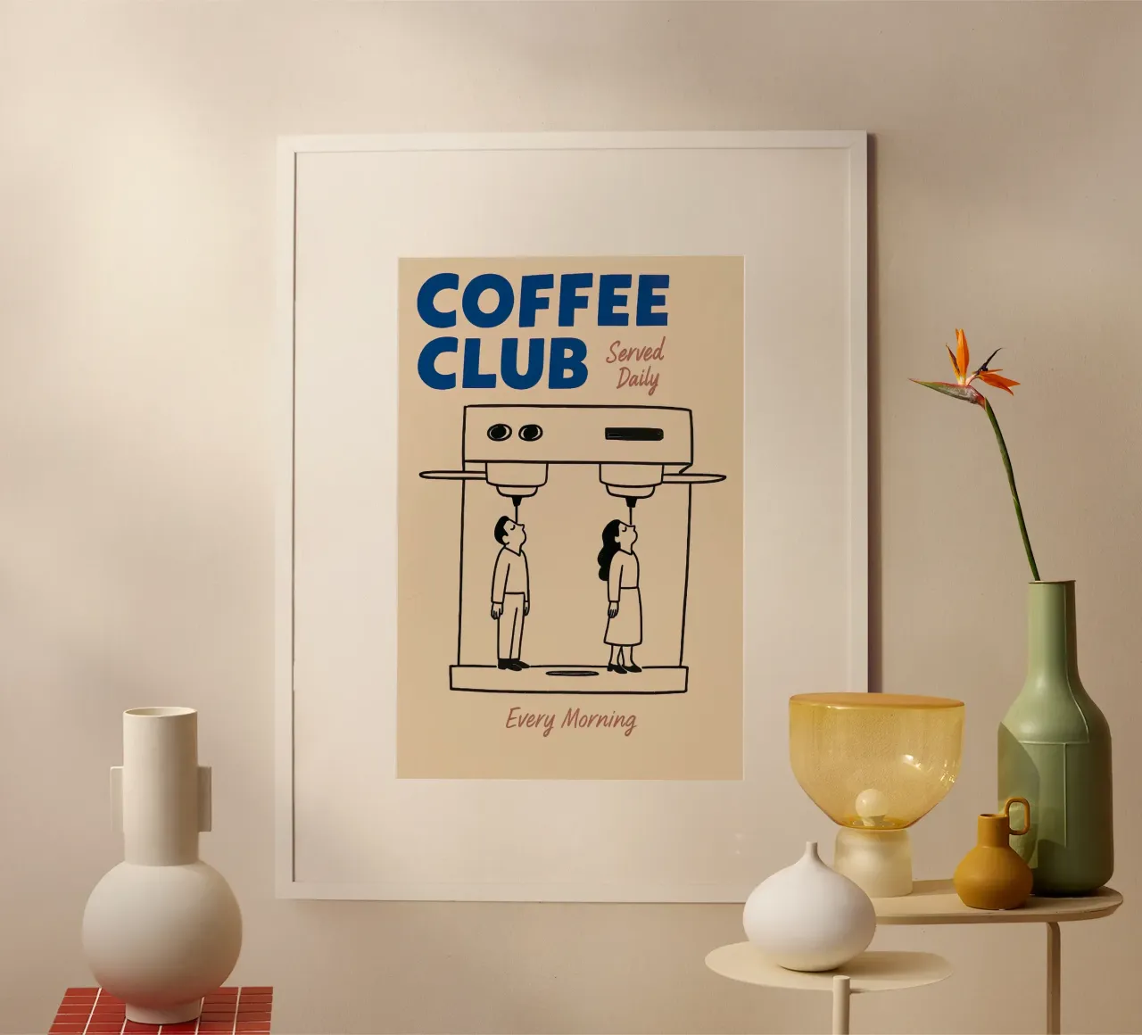 Coffee Club poster con telaio in plastica da NORDLICHT DESIGNS