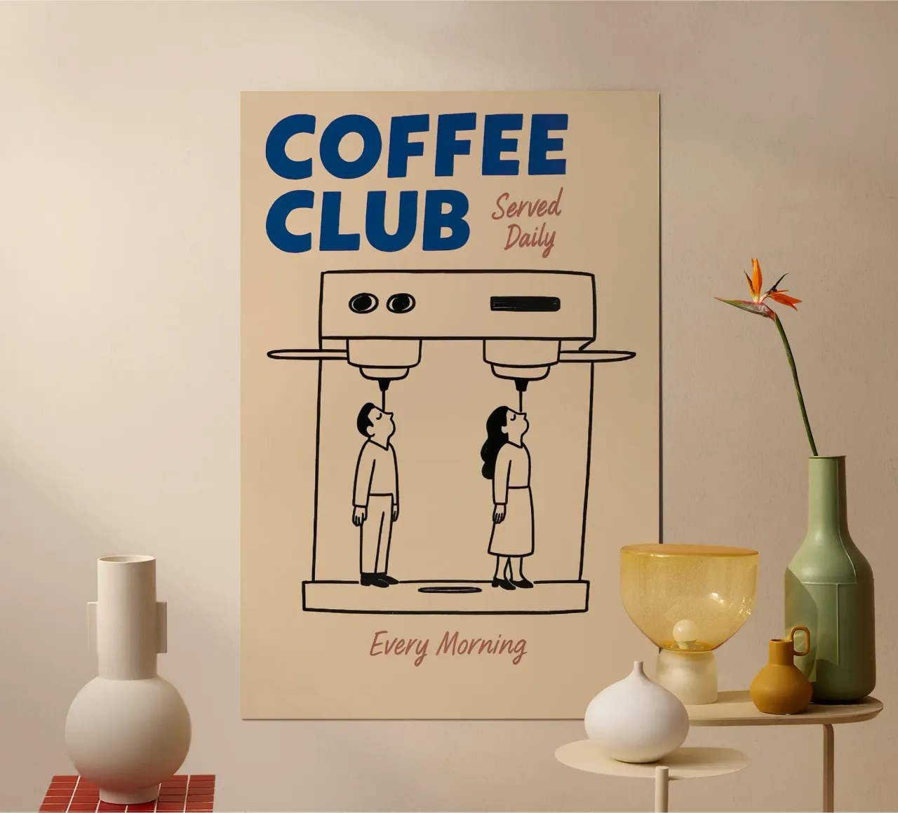 Coffee Club poster con telaio in plastica da NORDLICHT DESIGNS