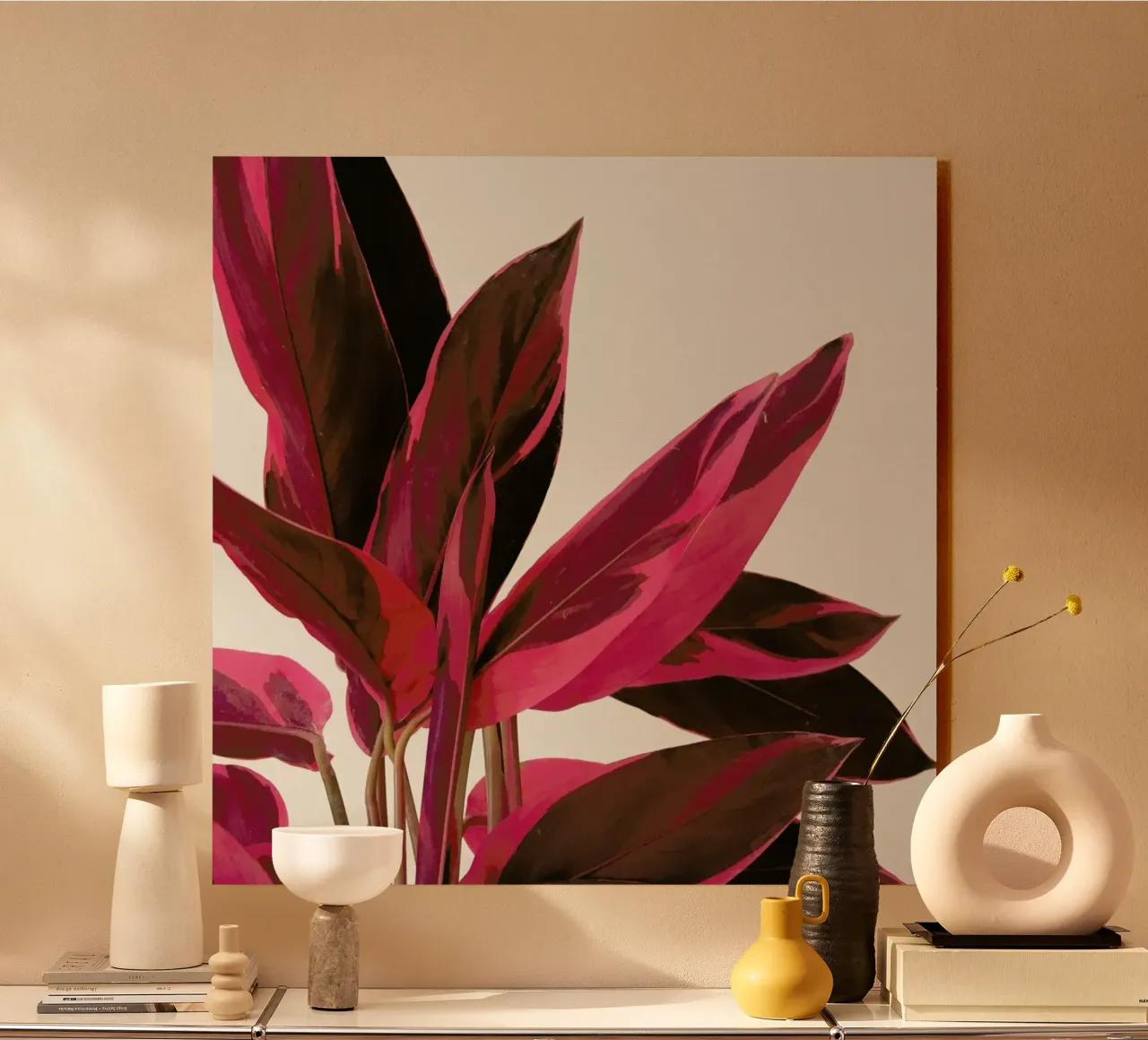 Foglie rosse II plexiglass da Cassia Beck Photography