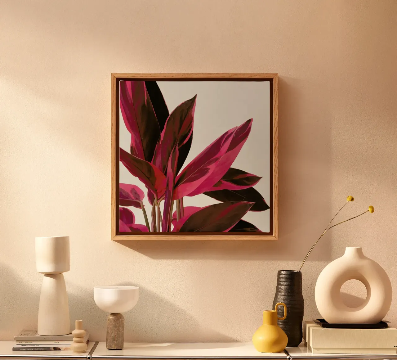 Red Leaves II canvas with Floater frame by Cassia Beck Photography