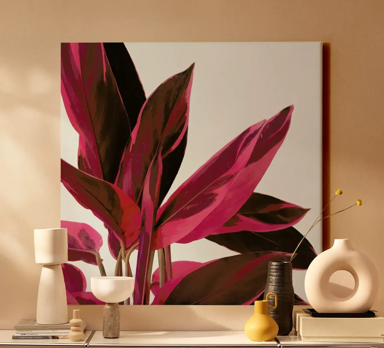 Red Leaves II canvas with Floater frame by Cassia Beck Photography