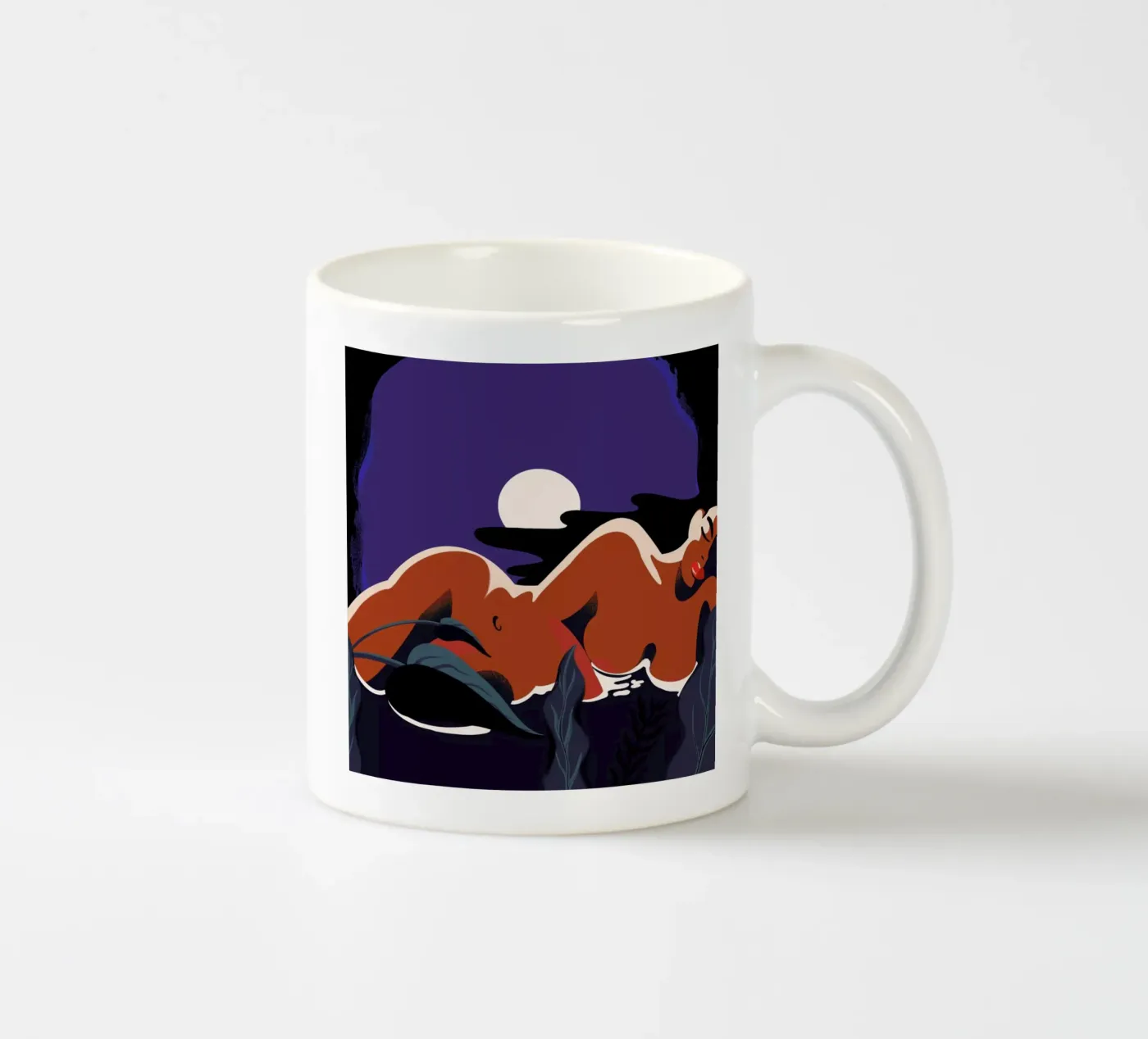 Moonlight ceramic mug by Kika illu