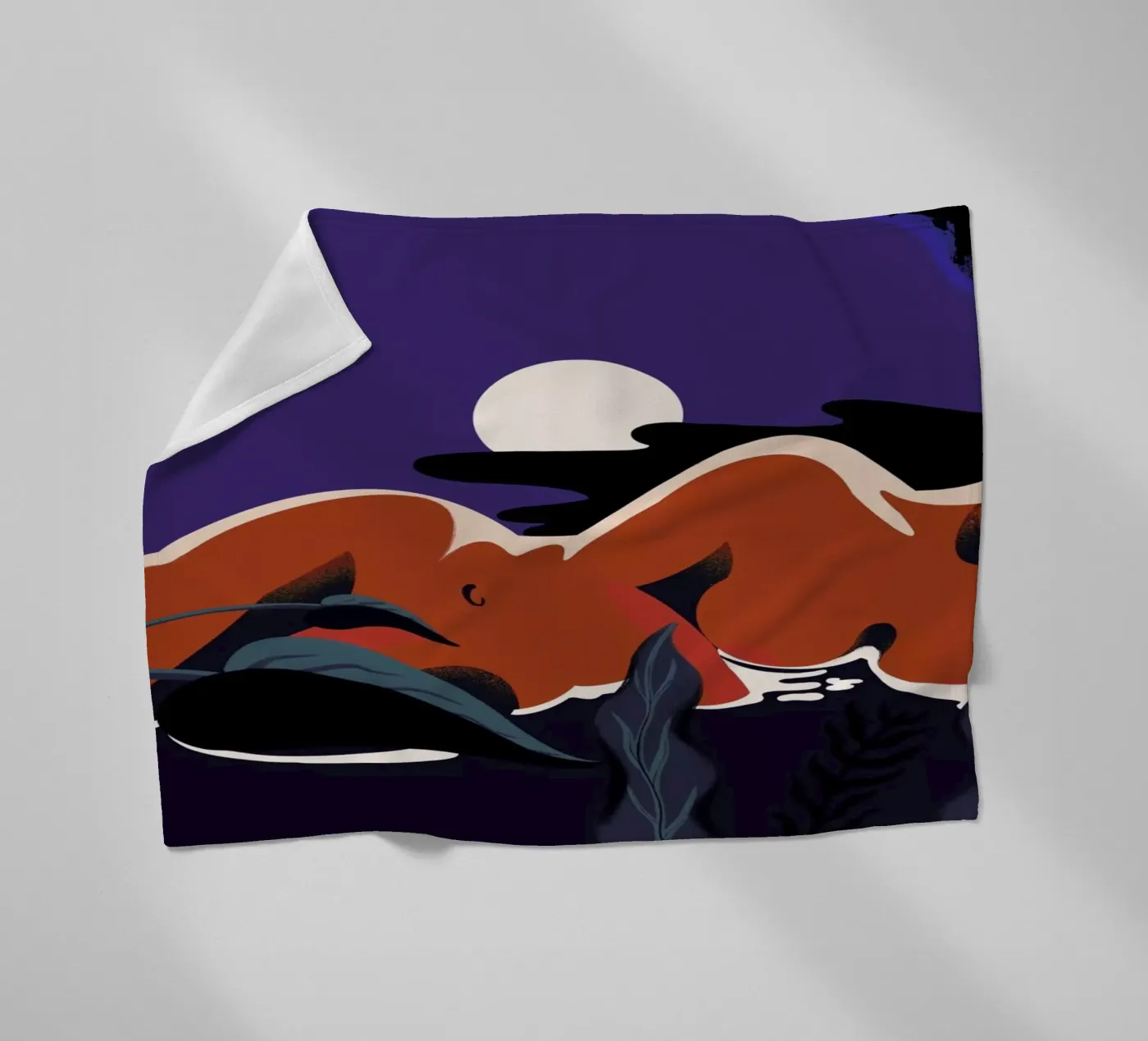 Moonlight fleece blanket by Kika illu