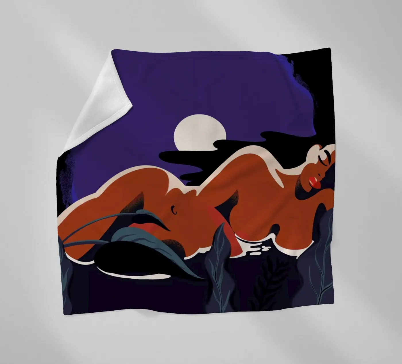 Moonlight fleece blanket by Kika illu