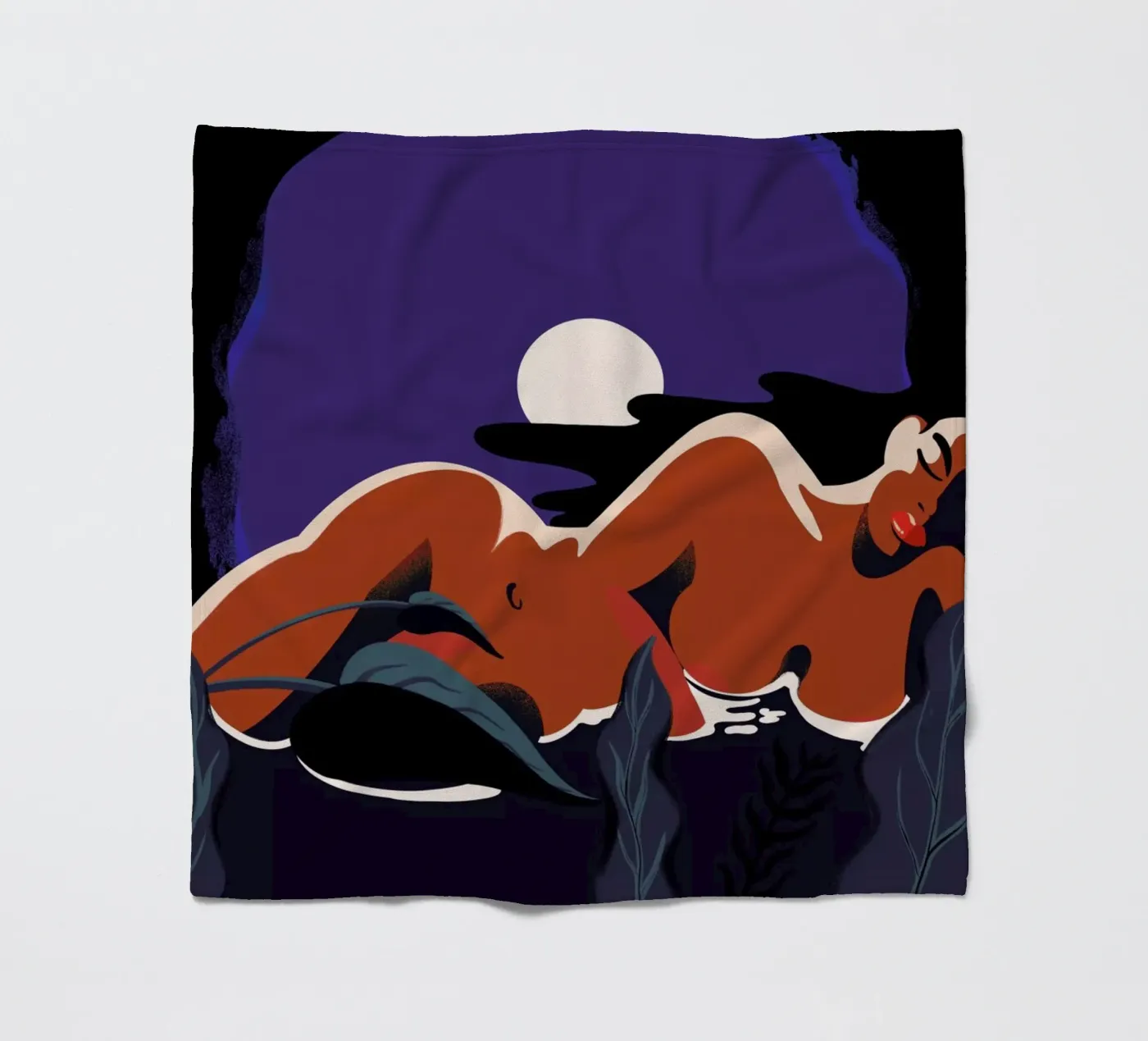 Moonlight fleece blanket by Kika illu