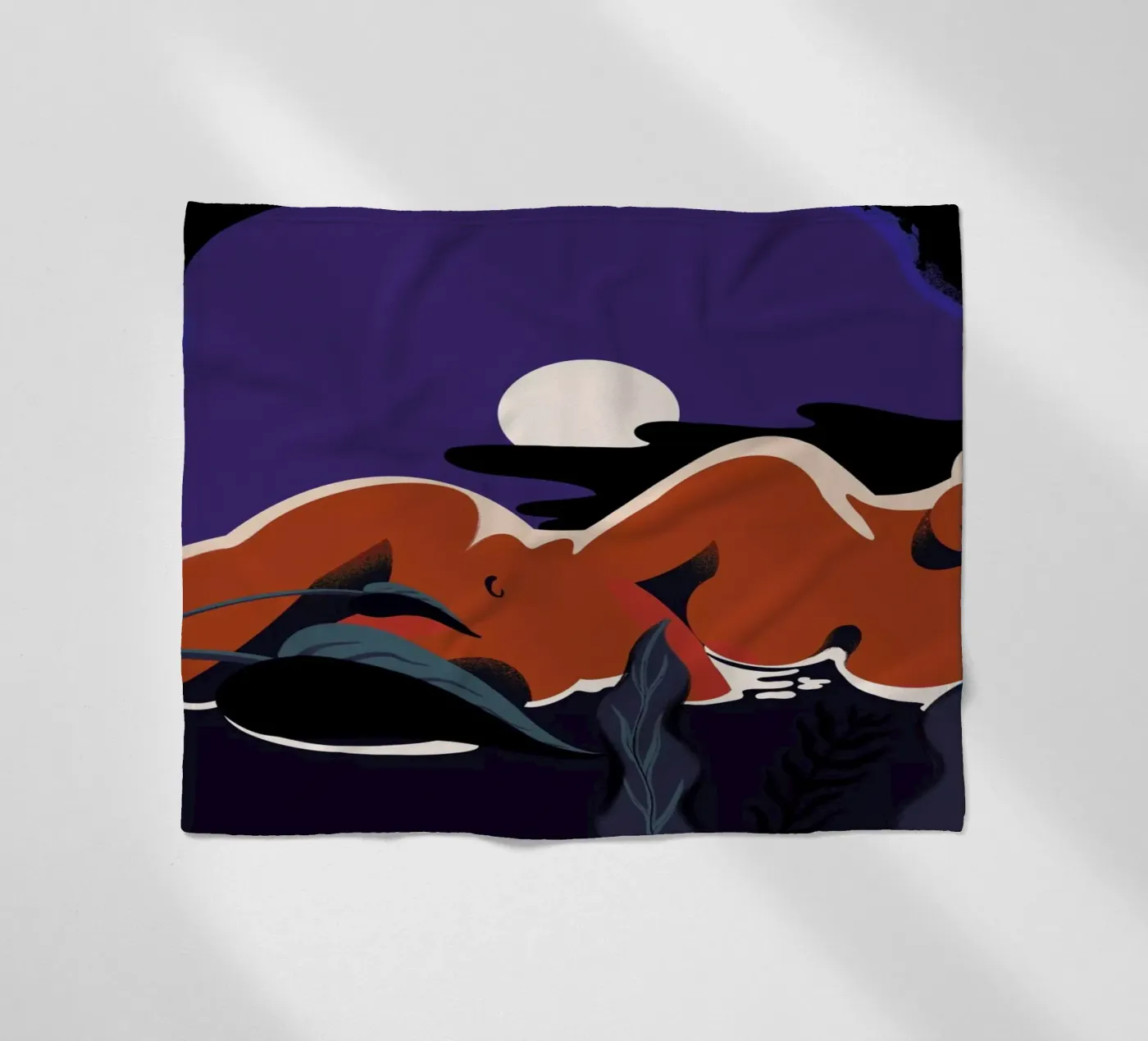 Moonlight fleece blanket by Kika illu