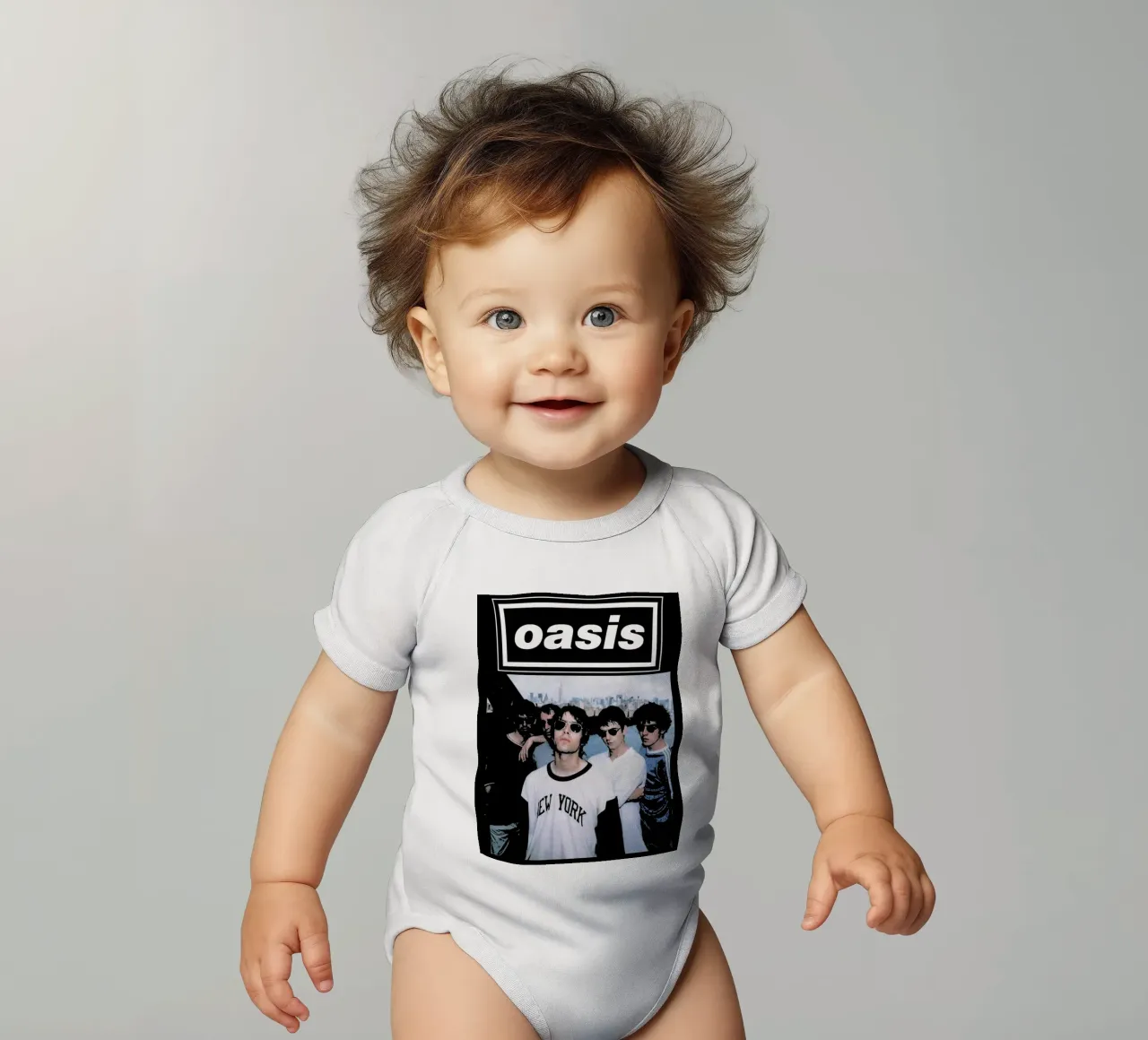 Oasis Legend short-sleeve baby romper by HUMMERSONIC