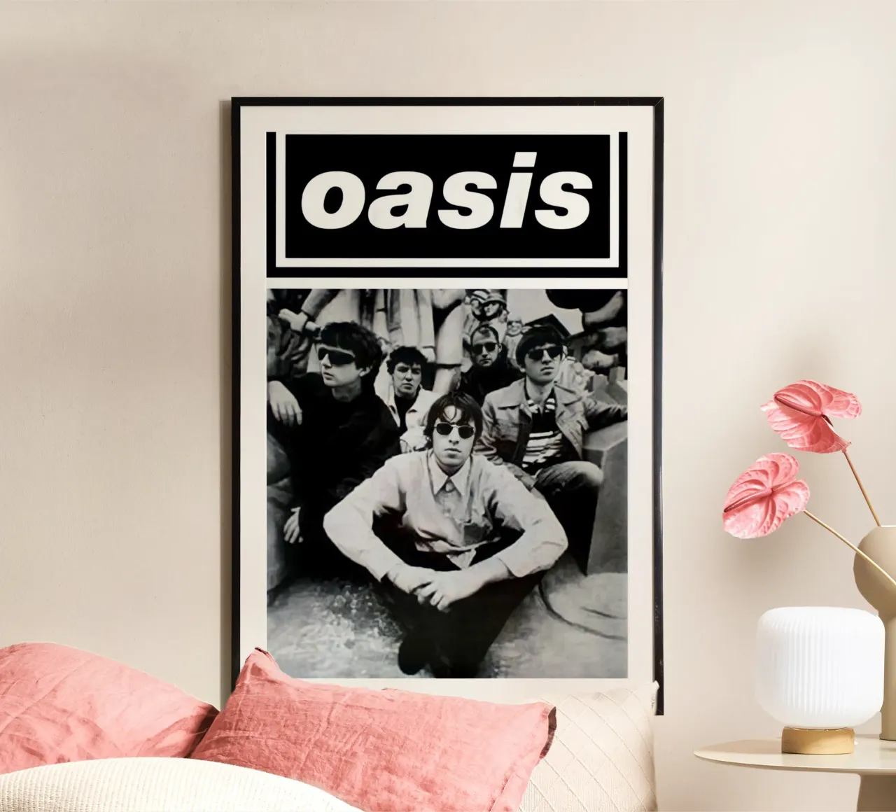 Oasi bianca e nera poster con telaio in plastica da HUMMERSONIC