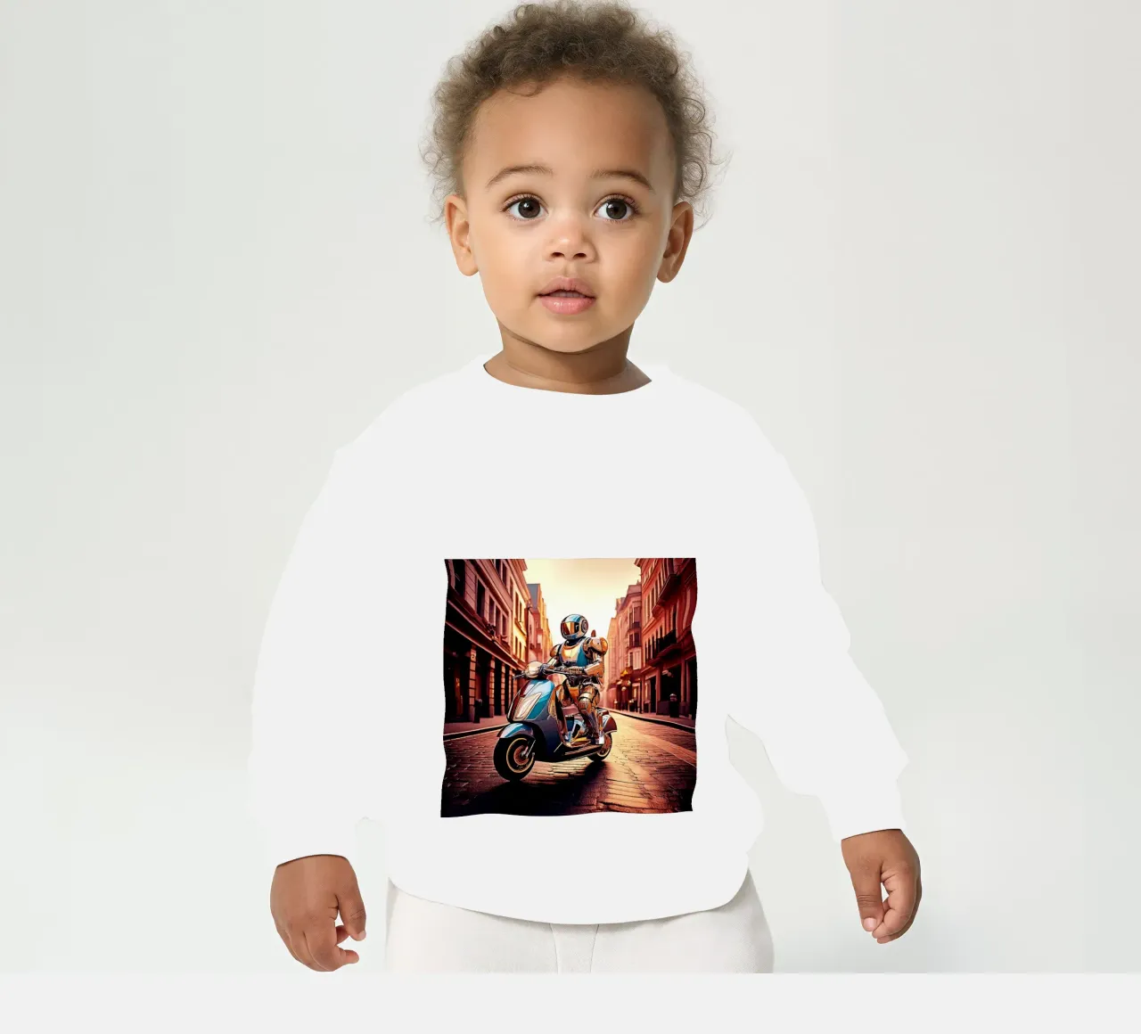 Robot en Scooter. Rouge. felpa neonato da Thierry vobmann photography