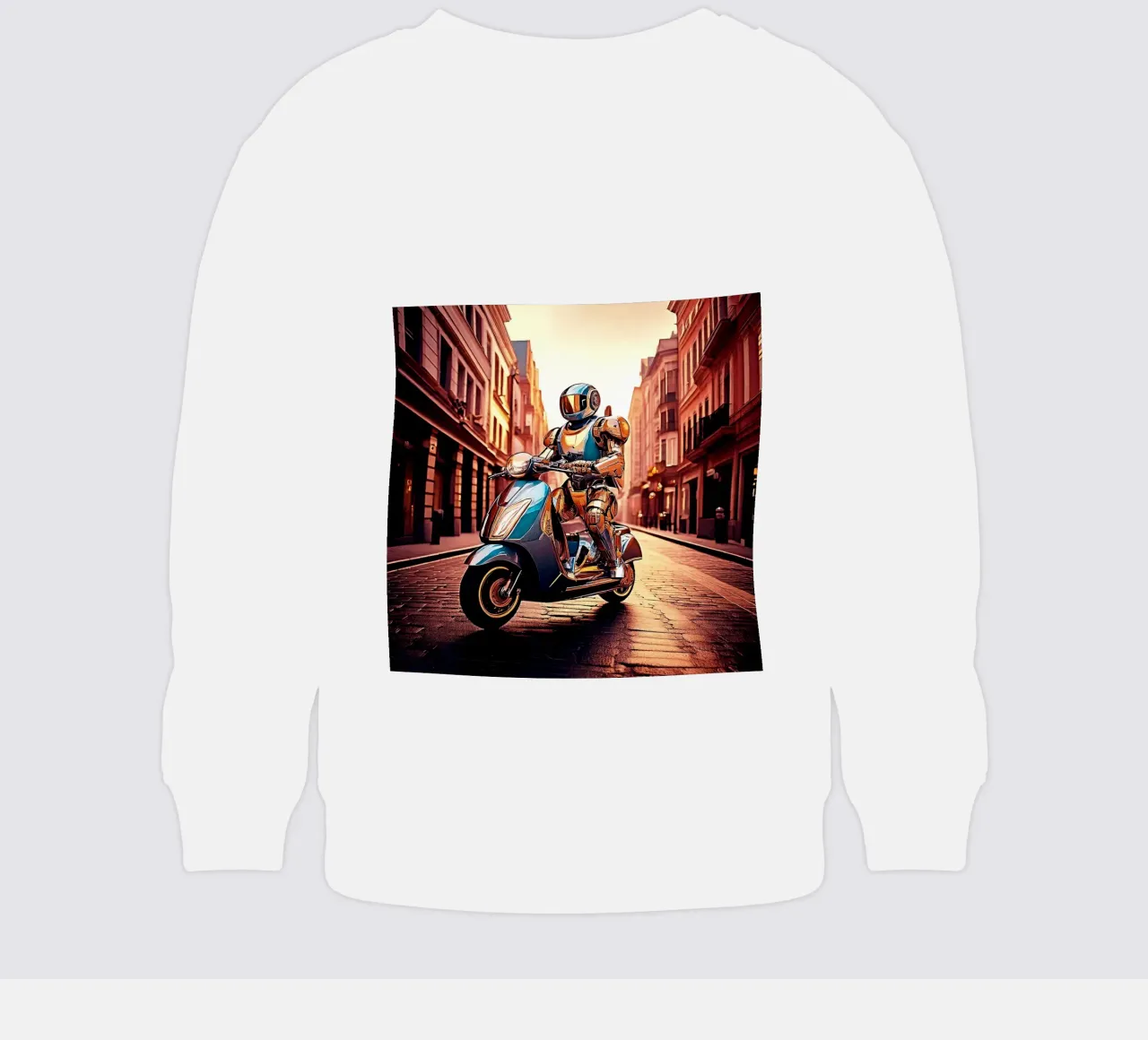 Robot en Scooter. Rouge. felpa neonato da Thierry vobmann photography