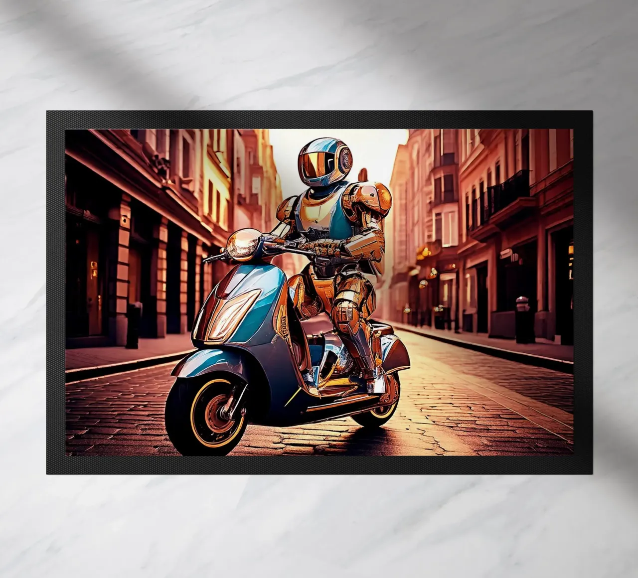 Robot en Scooter. Rouge. zerbino da Thierry vobmann photography