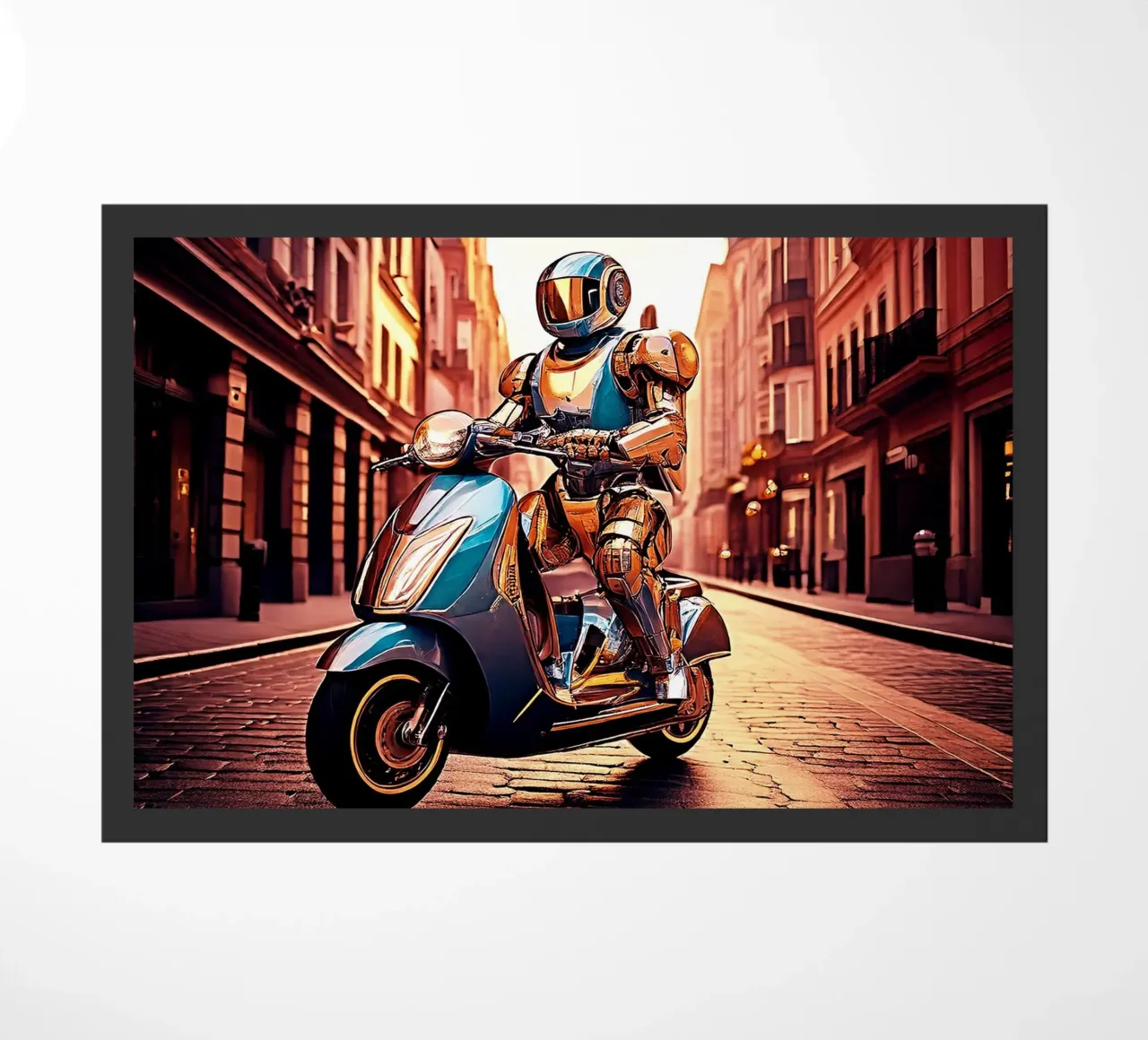 Robot en Scooter. Rouge. zerbino da Thierry vobmann photography
