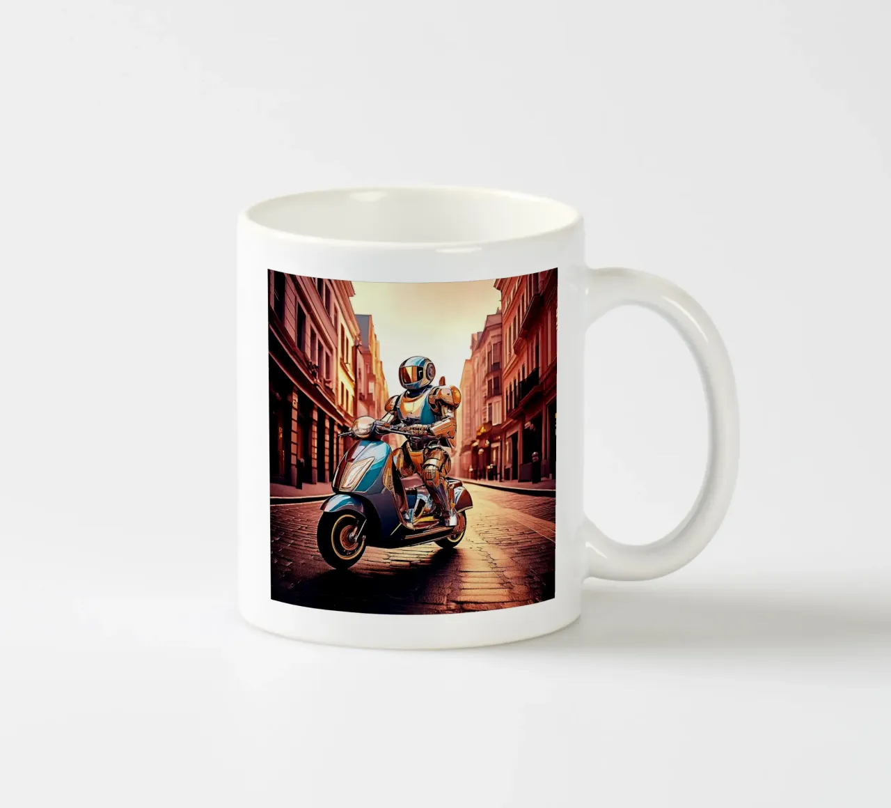 Robot en Scooter. Rouge. tazza in ceramica da Thierry vobmann photography