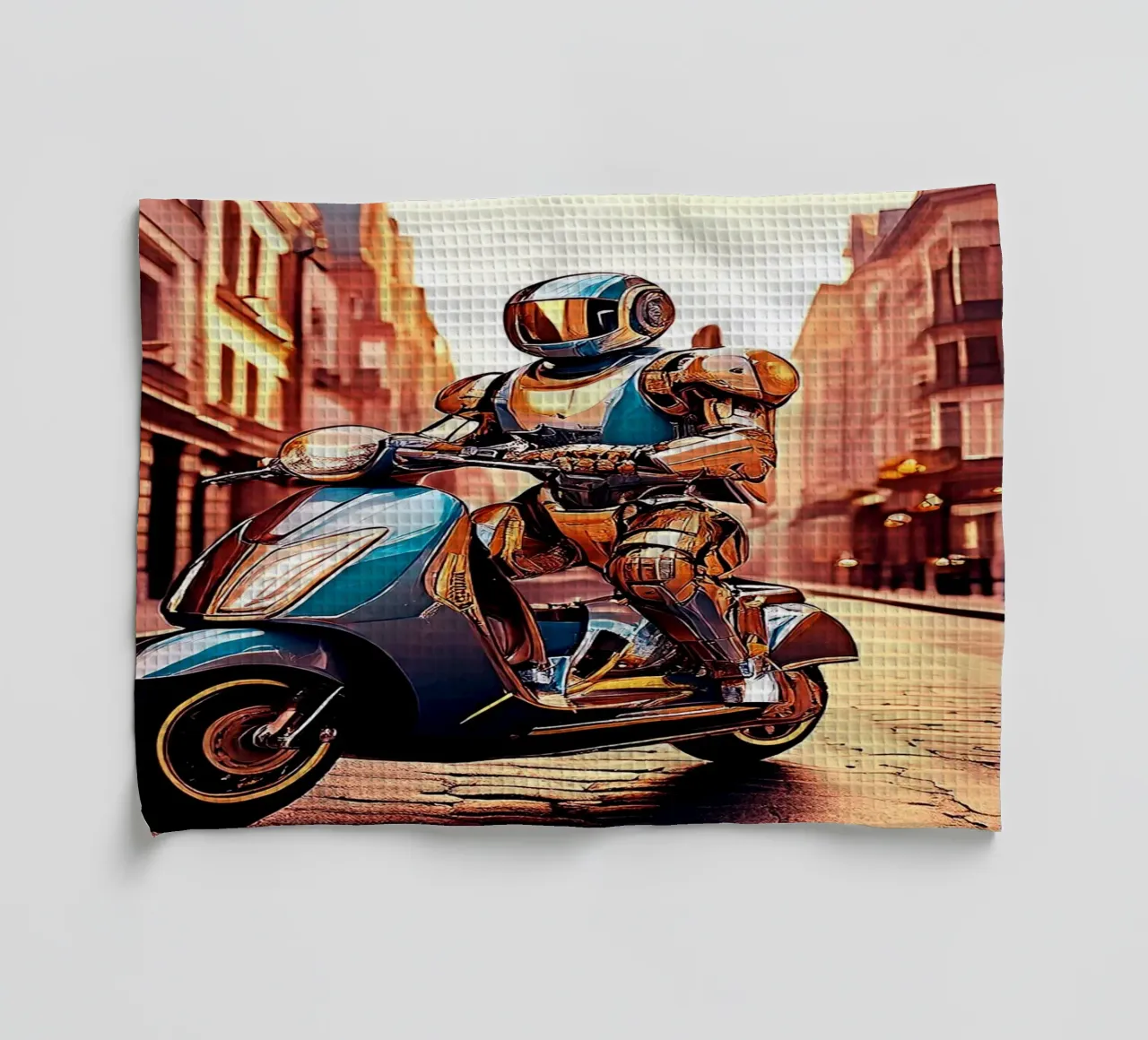Robot en Scooter. Rouge. canovaccio da cucina da Thierry vobmann photography