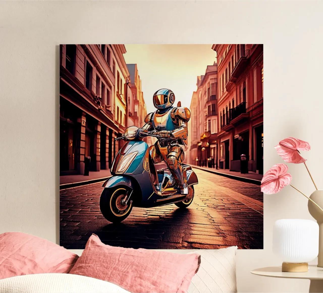 Robot en Scooter. Rouge. plexiglass da Thierry vobmann photography