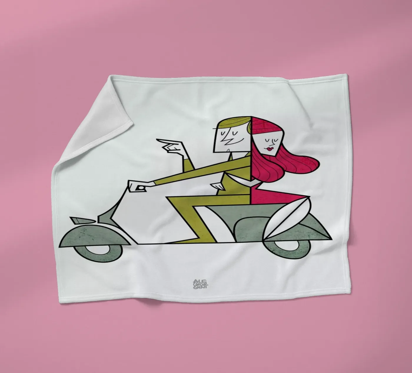 Lovers hug Fleecedecke von Ale Giorgini