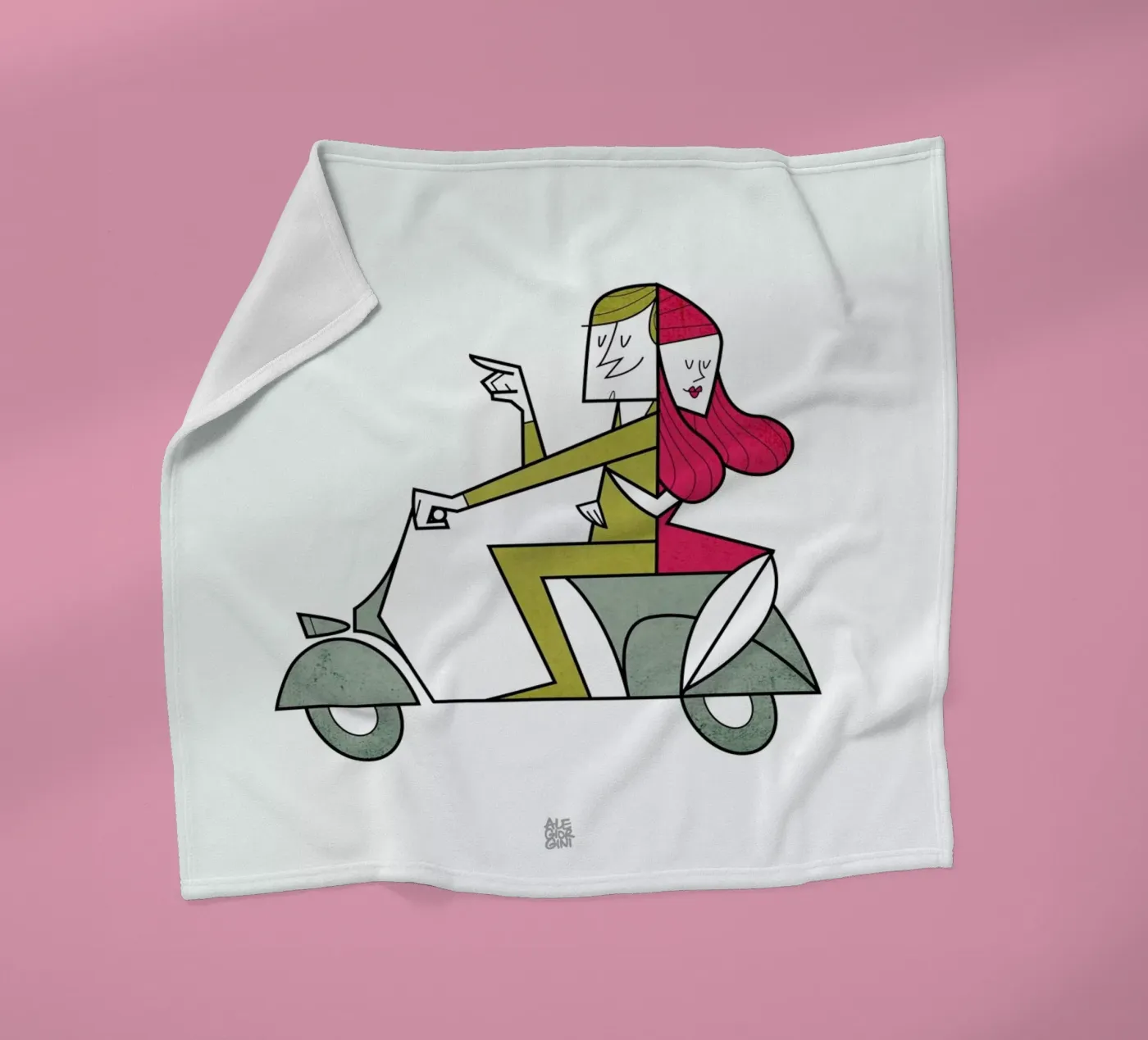 Lovers hug Fleecedecke von Ale Giorgini