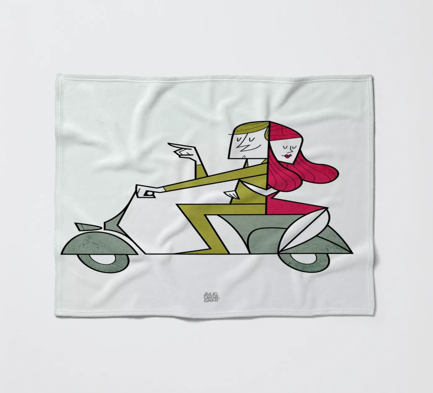 Lovers hug Fleecedecke von Ale Giorgini