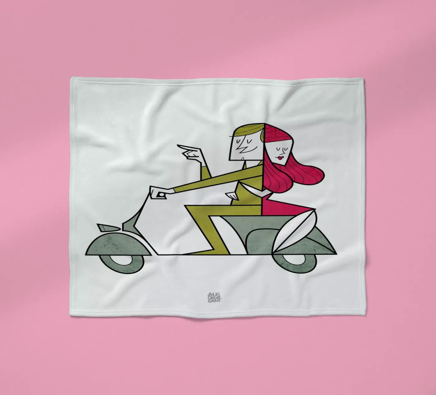 Lovers hug Fleecedecke von Ale Giorgini