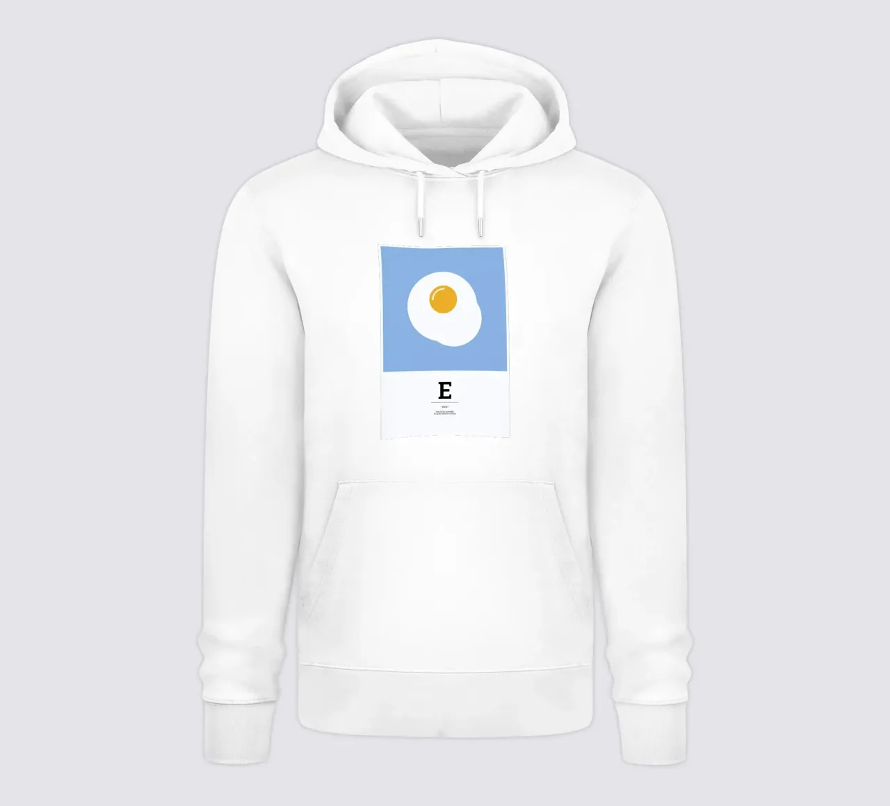 „The Food Alphabet“ - E like Egg felpa con cappuccio da BLAEK Design Studio