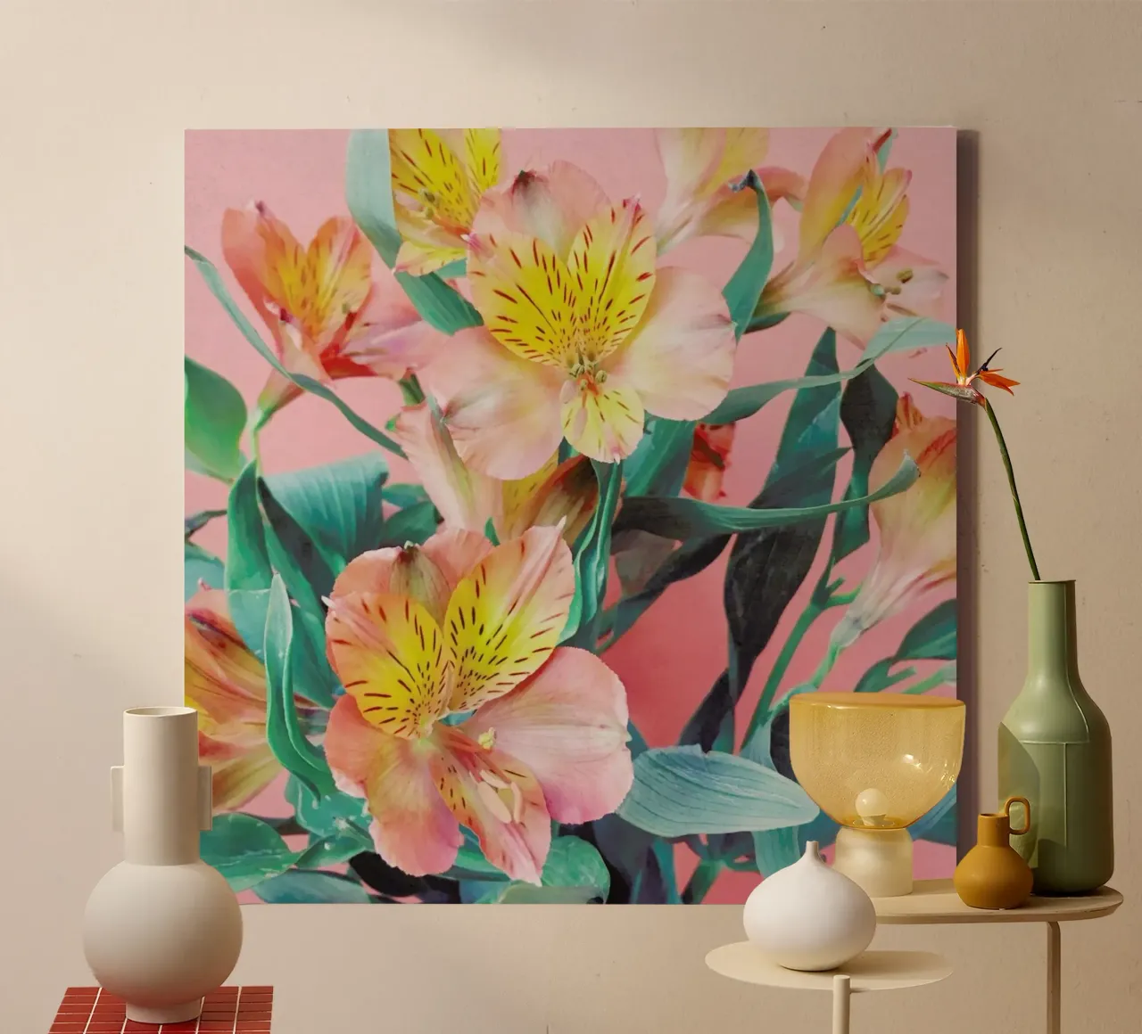 Lenteboeket canvas met Baklijst van Cassia Beck Photography