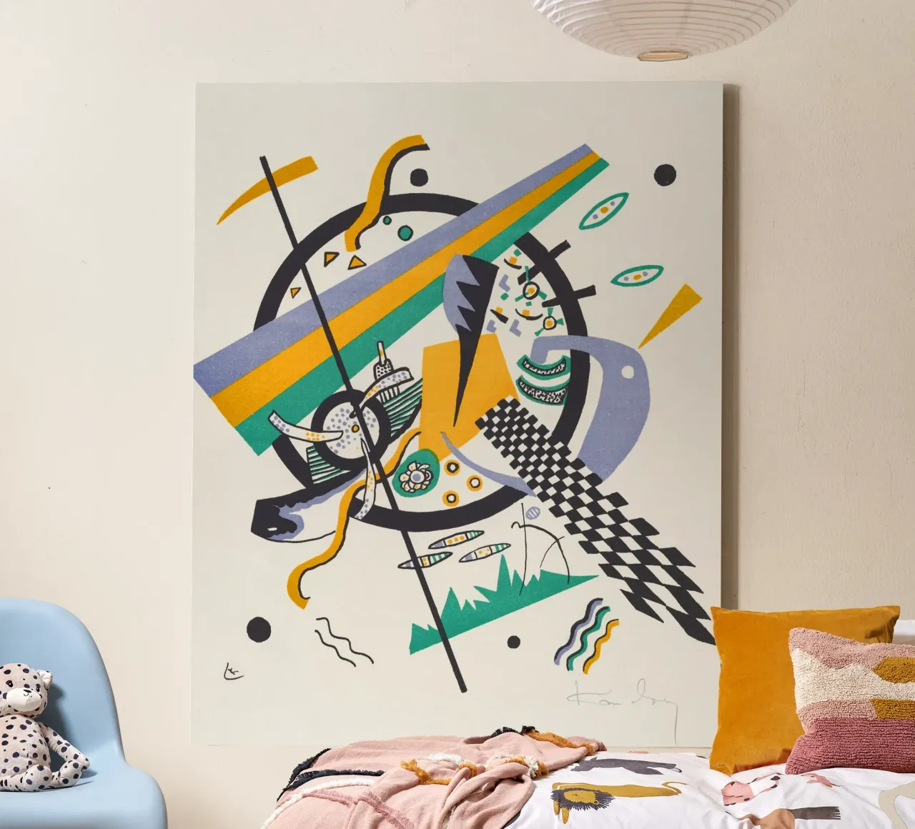 Kandinsky Art Print tela con Cornice a cassetta da Venus Art